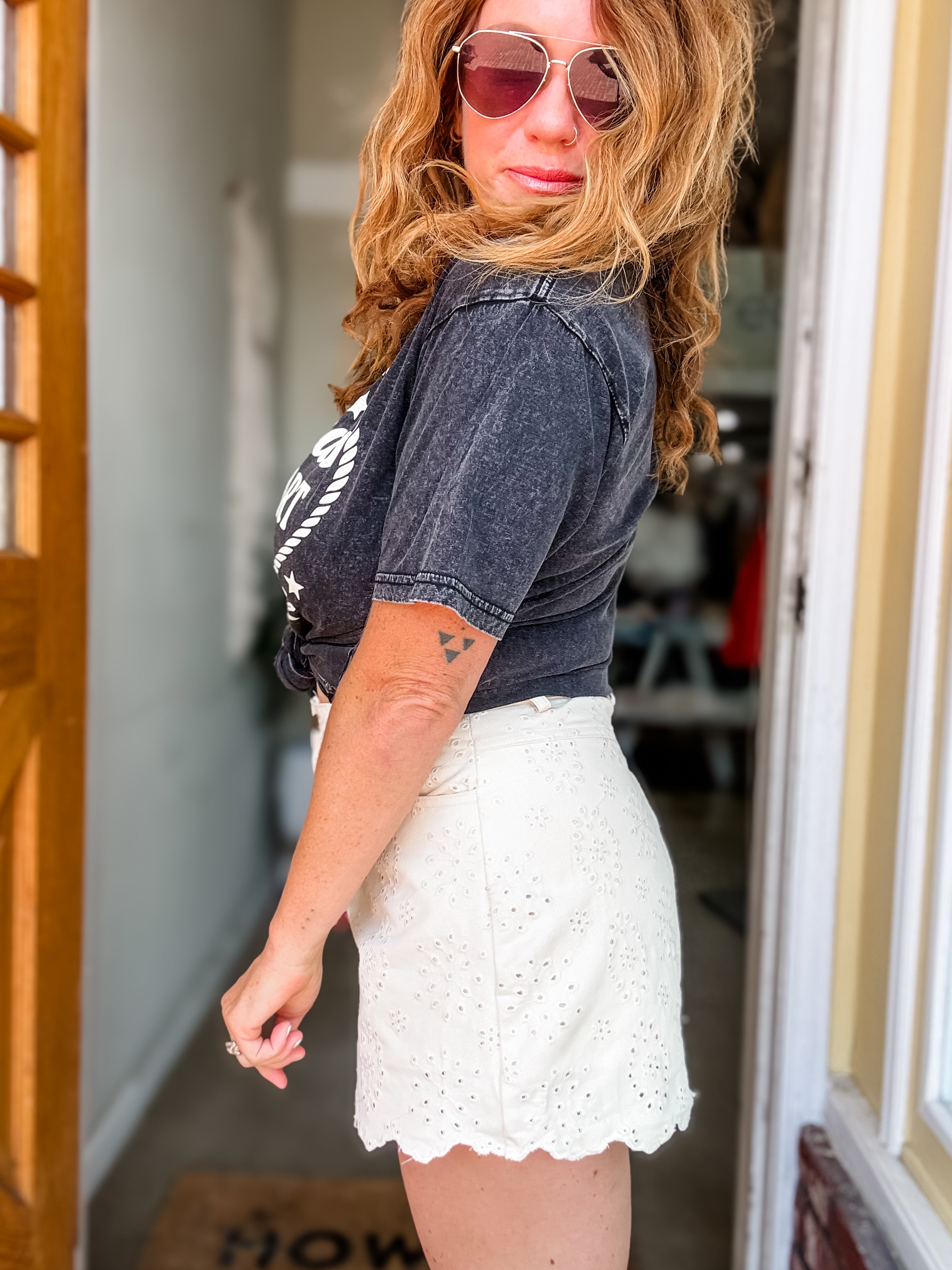 Cambria Eyelet Skort