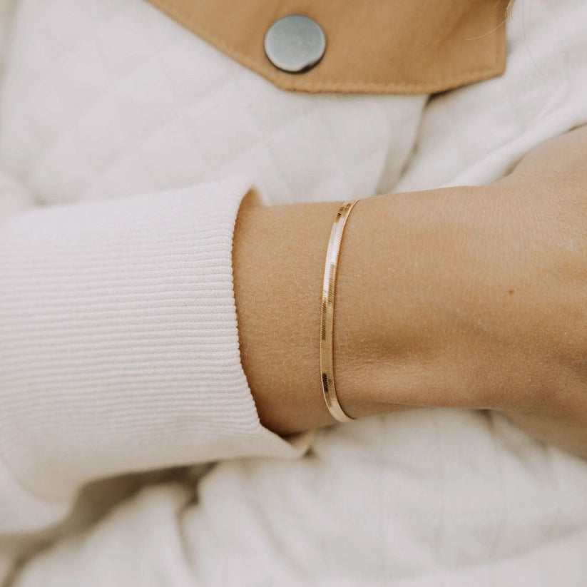 Jade Herringbone Bracelet