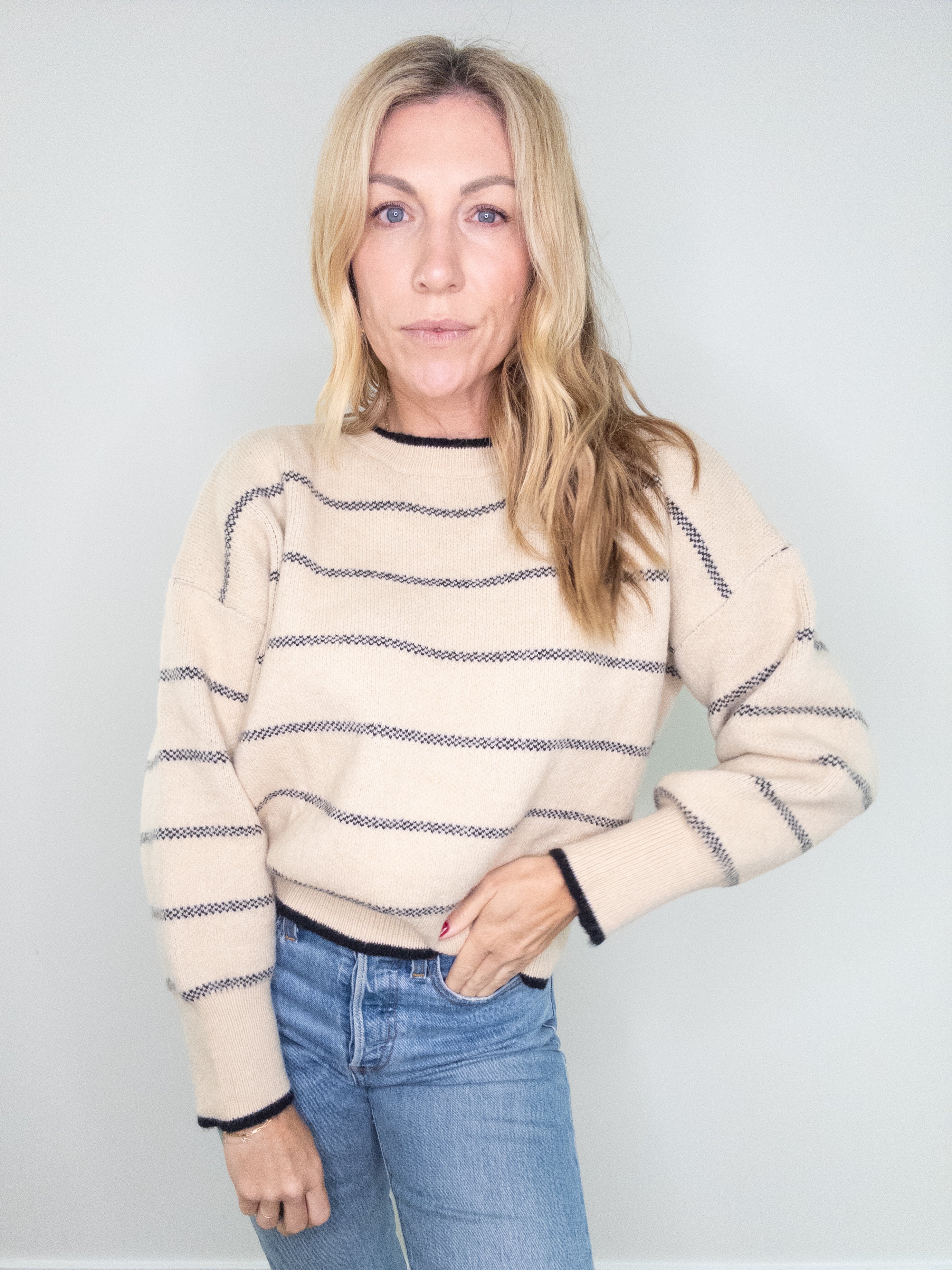 On The Right Track Striped Sweater