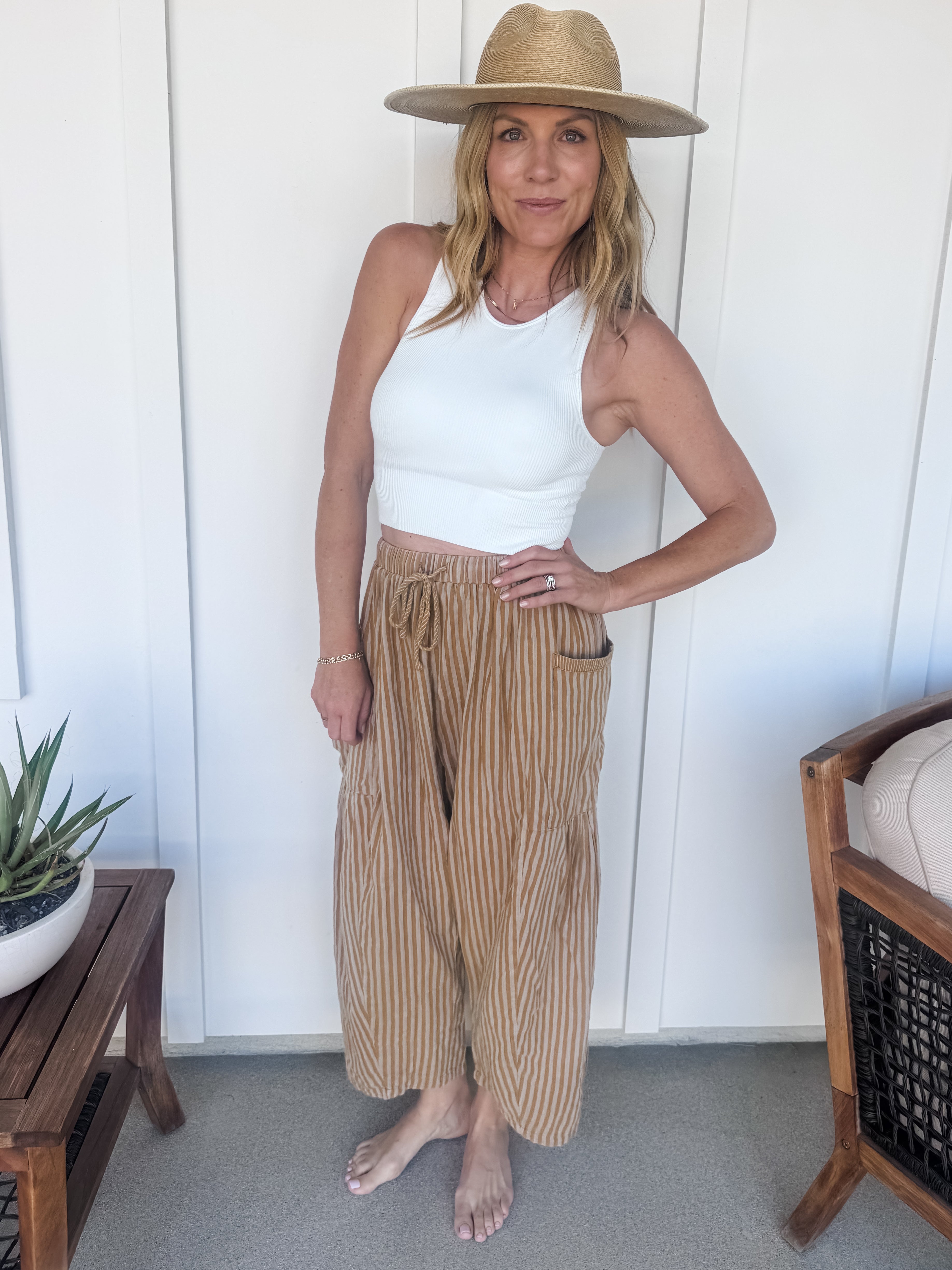 Fine Line Striped Pants