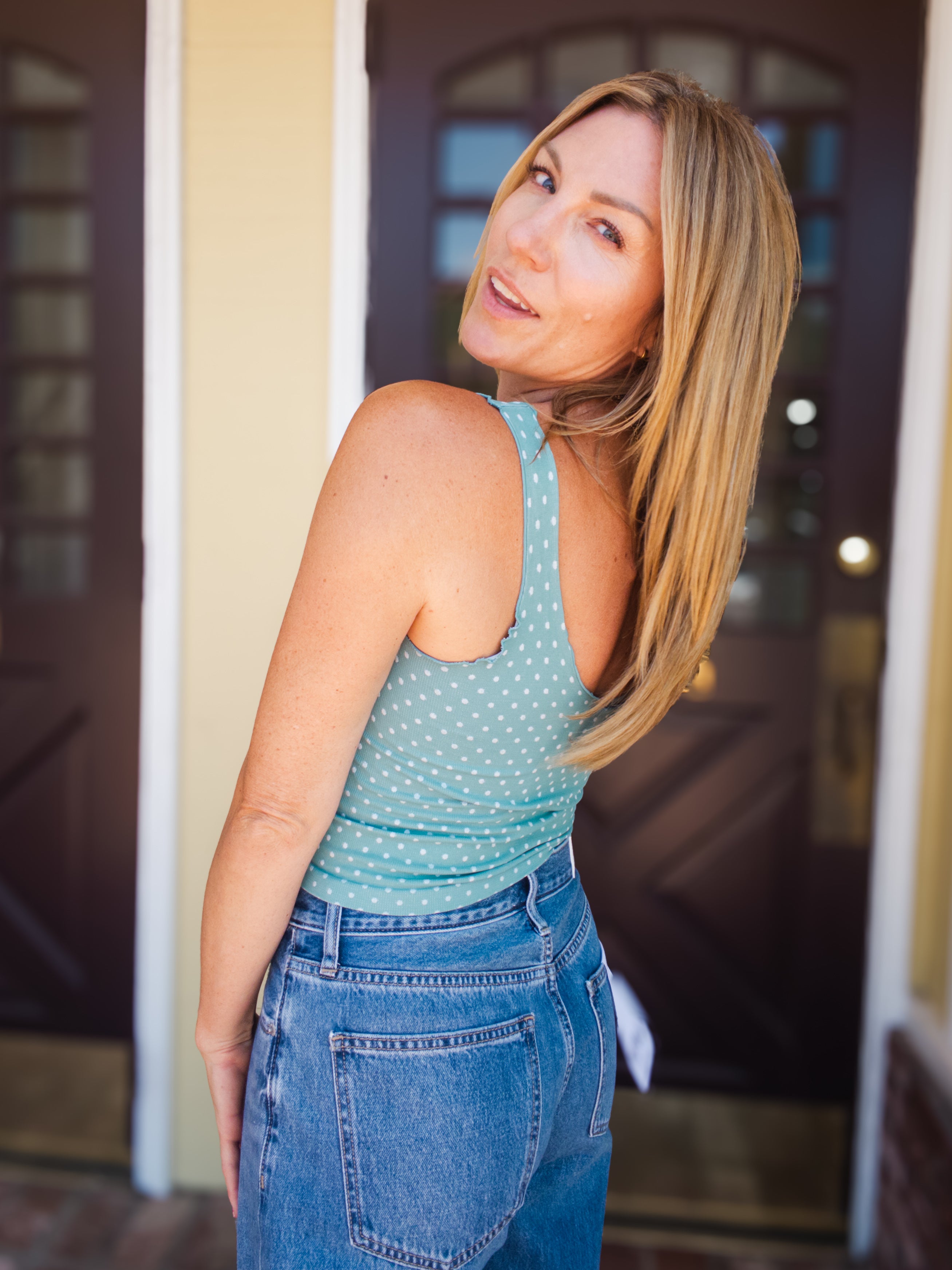 Dots For Days Cropped Tank