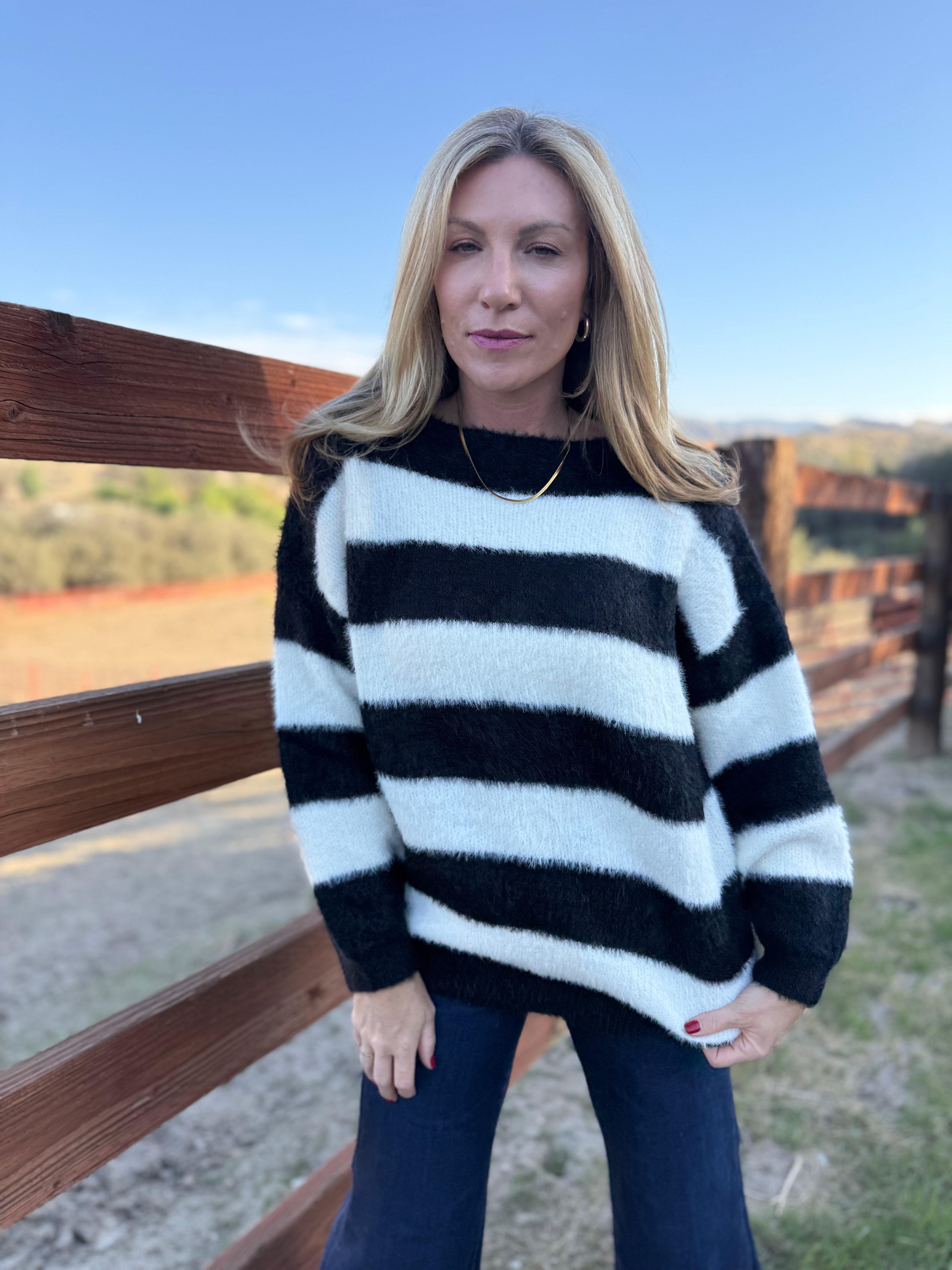Fuzzy Stripe Sweater