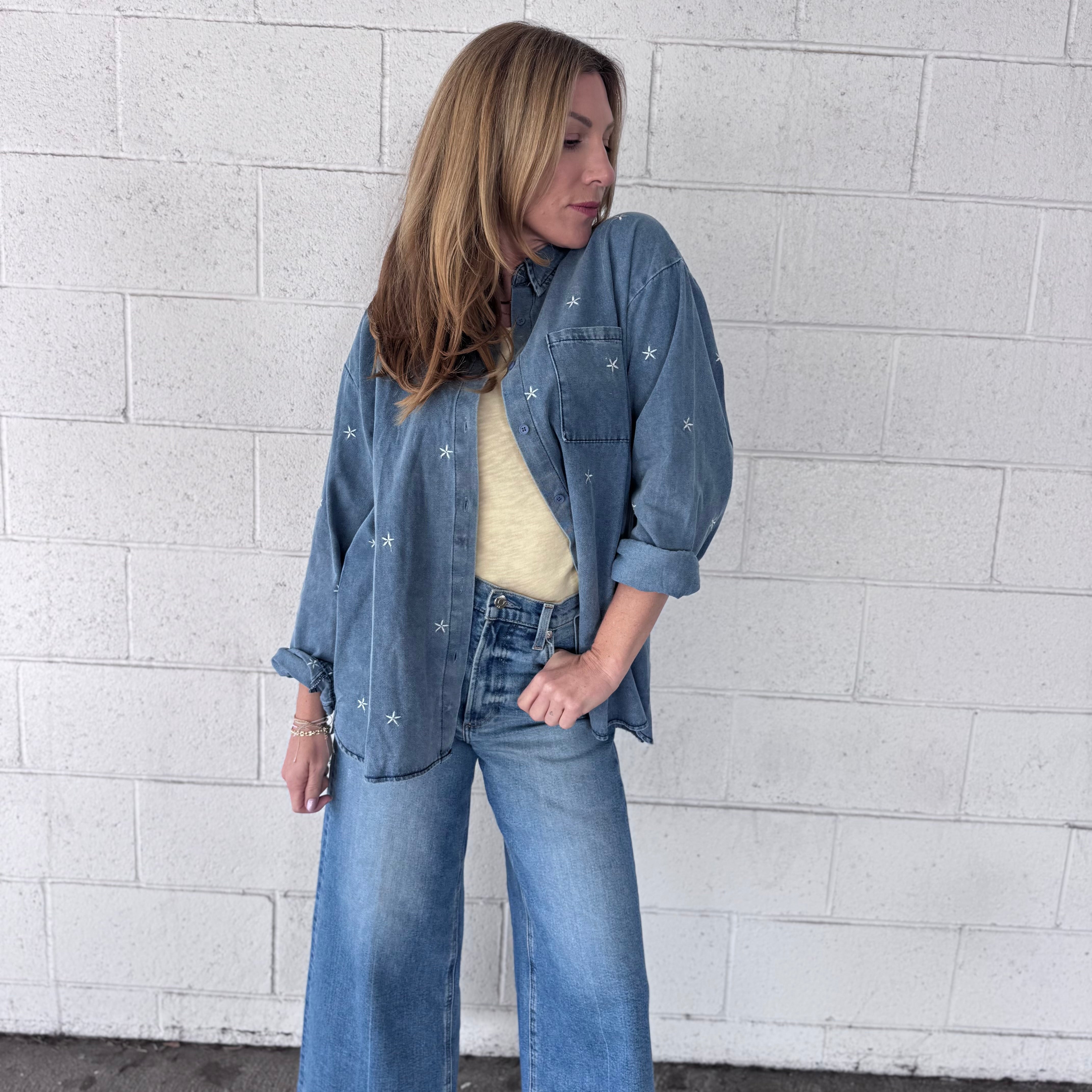 Daisy Chain Oversized Denim Shacket