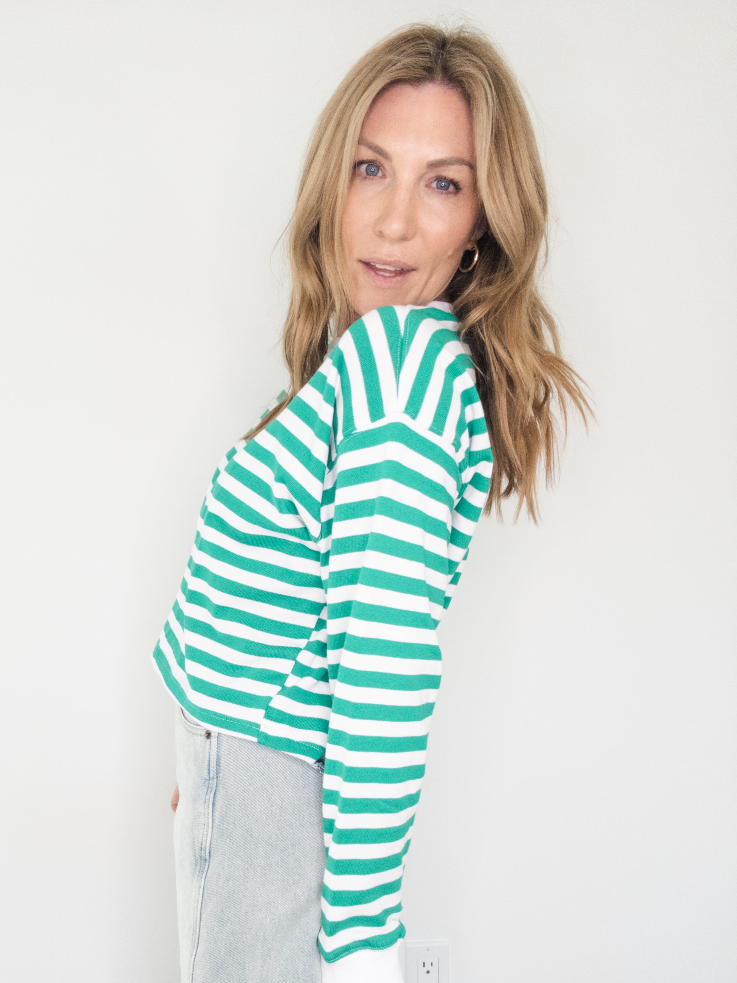 Winter Green Striped Shirt