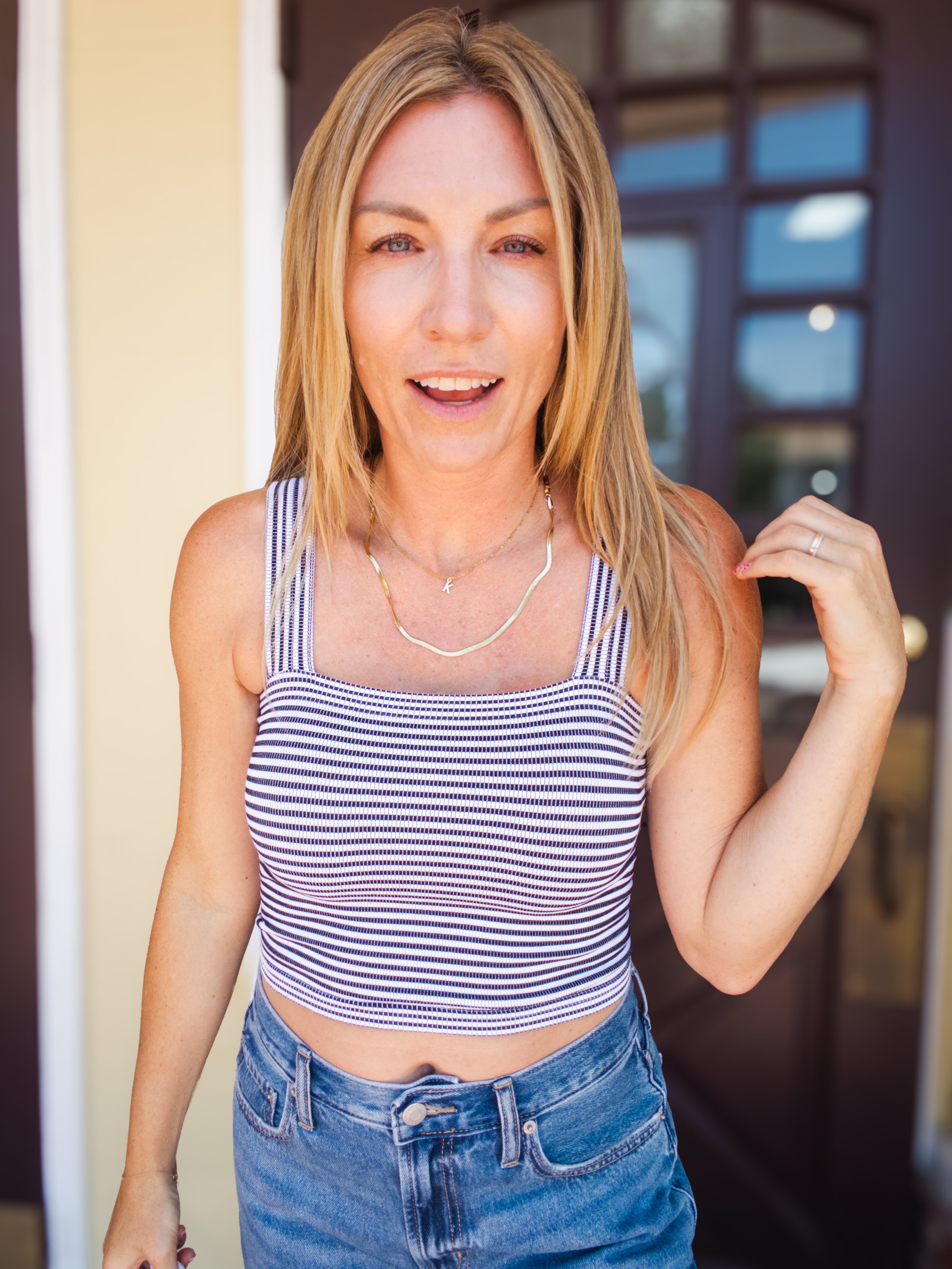 Modal Striped Square Top
