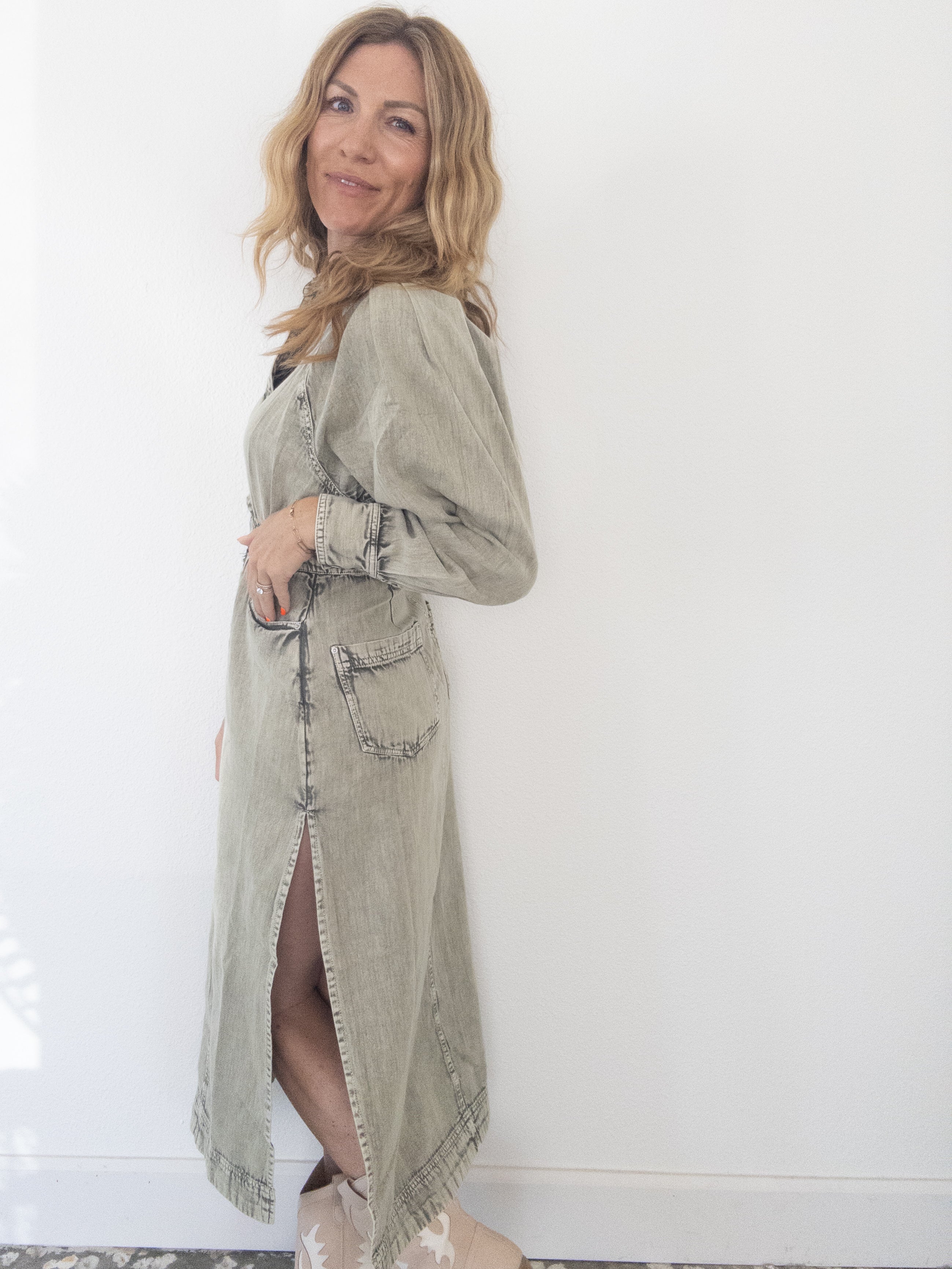 Free People Mad Love Denim Midi Dress Salt and Freckles Free People Mad Love Denim Midi Dress Salt and Freckles