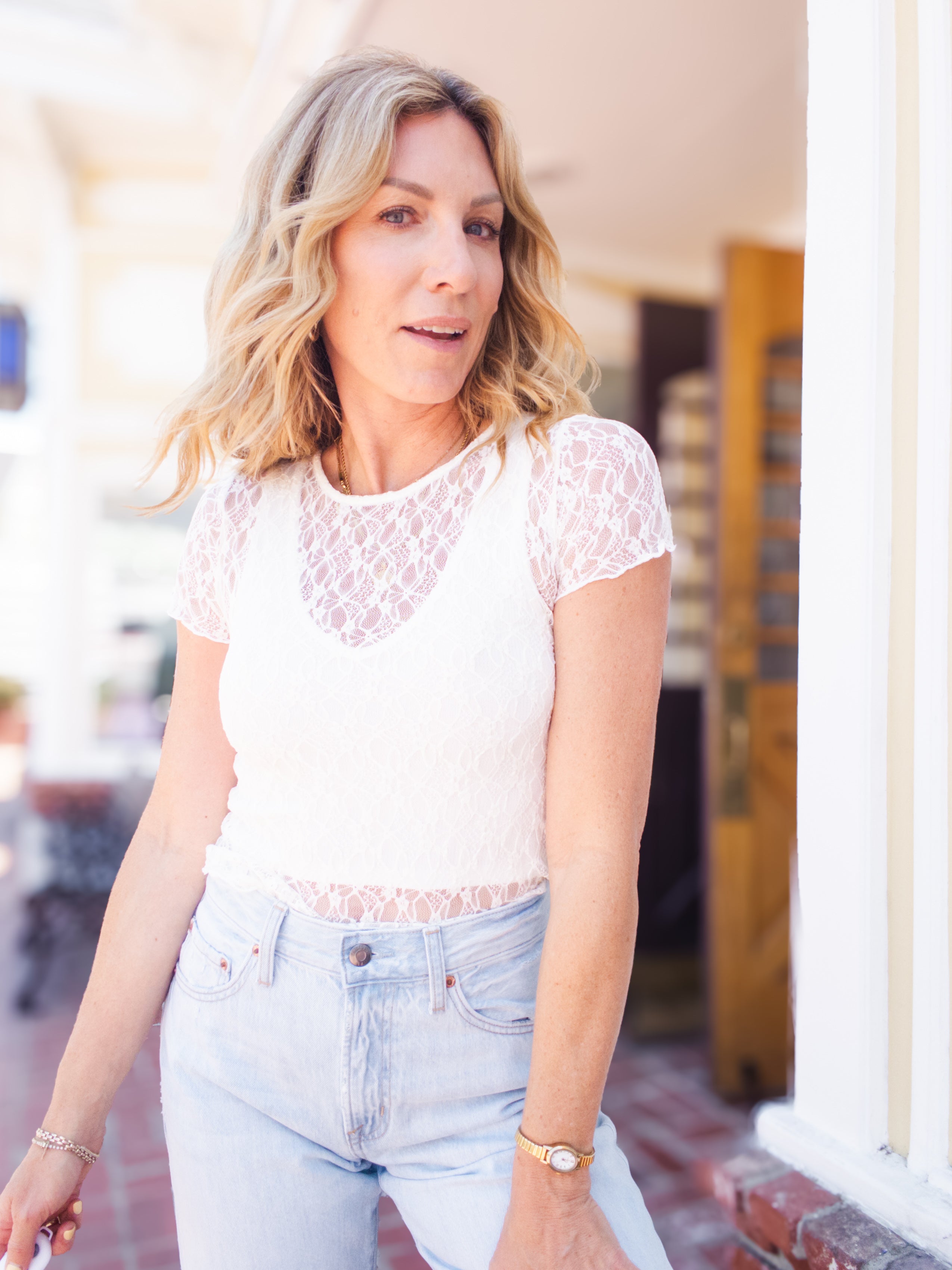 Project Social T Avila Lace Baby Tee