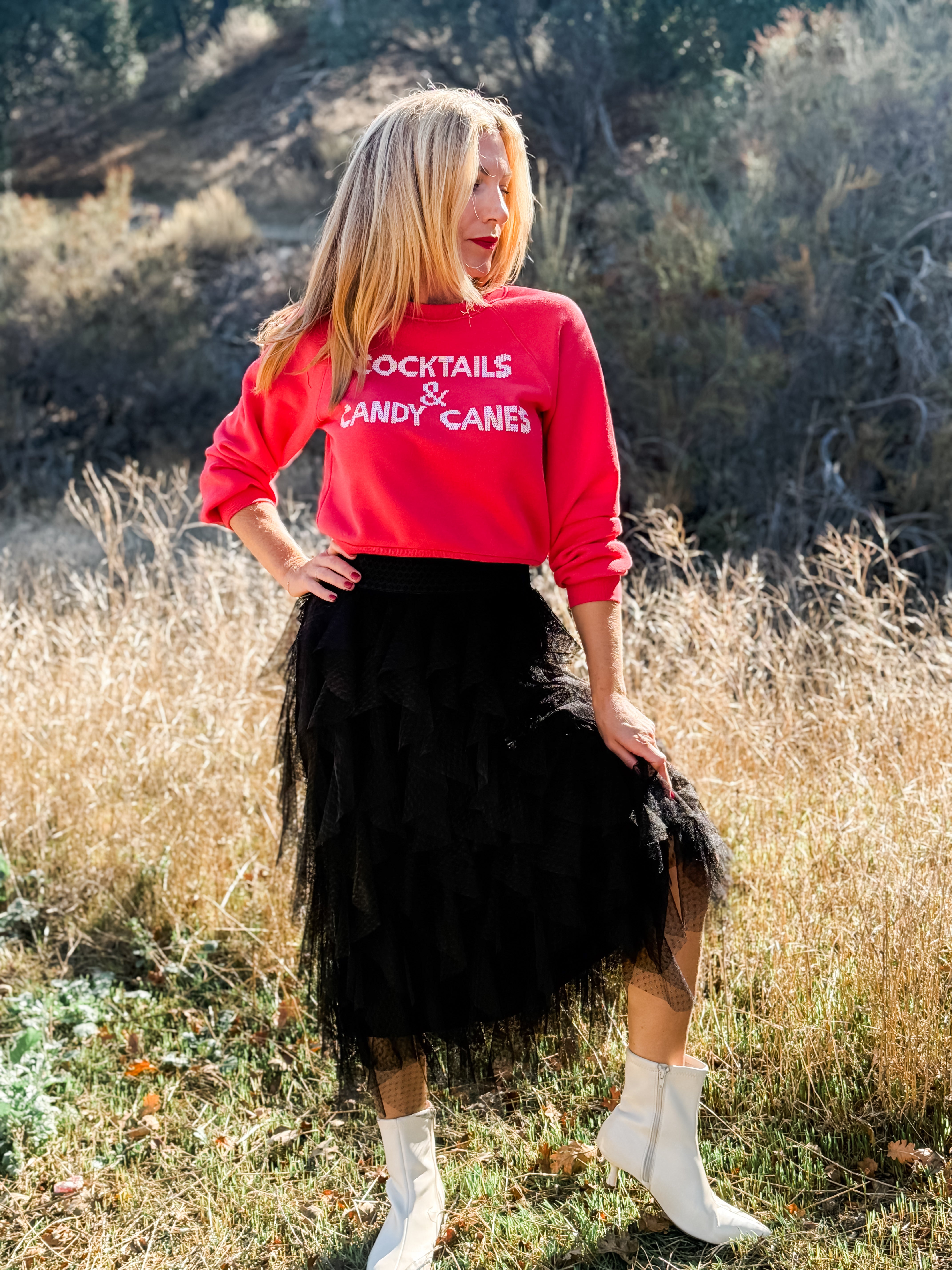 Project Social T Cocktails and Candy Canes Sweatshirt