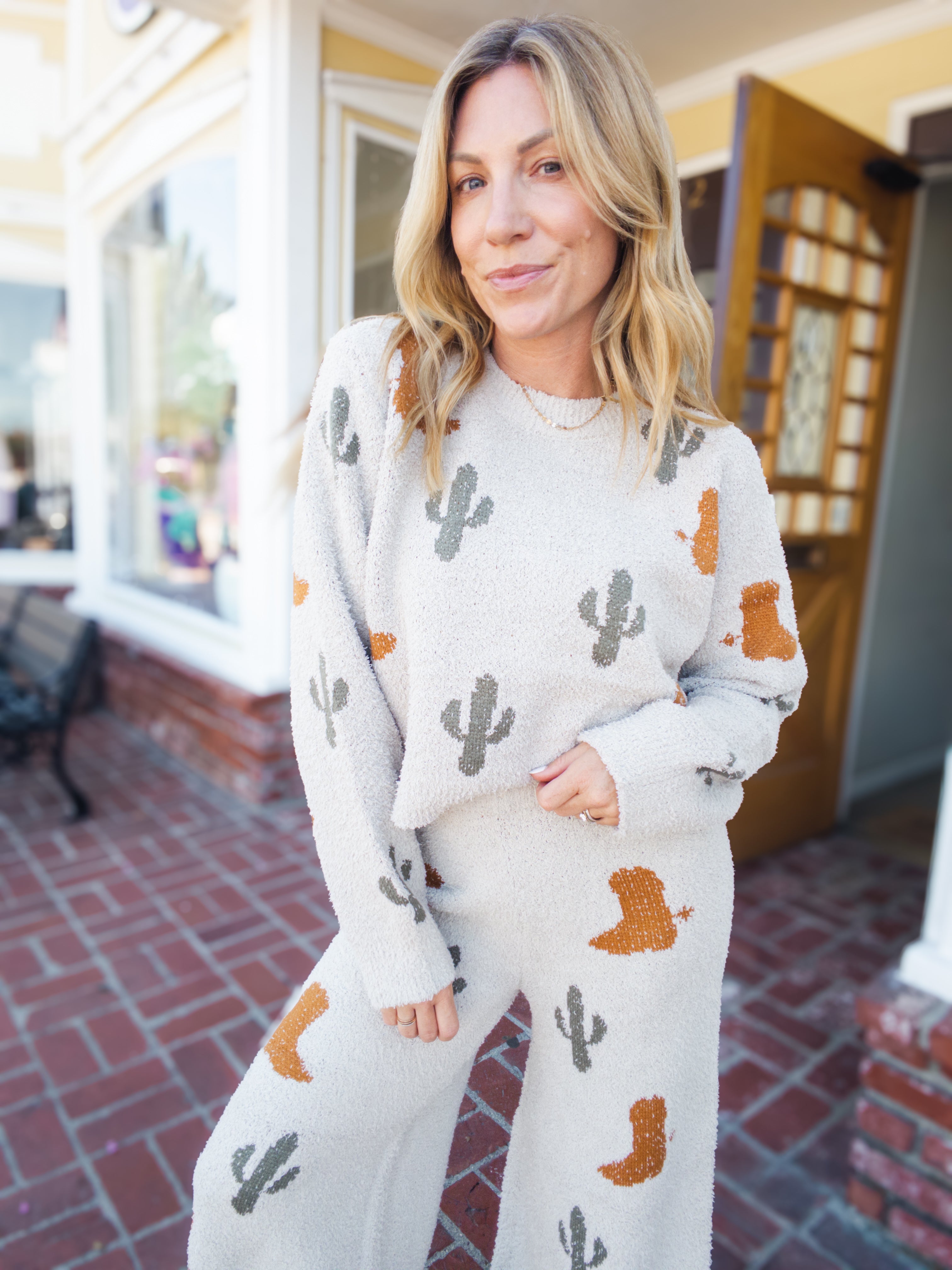Kick Your Boots Up Sweater Lounge Set