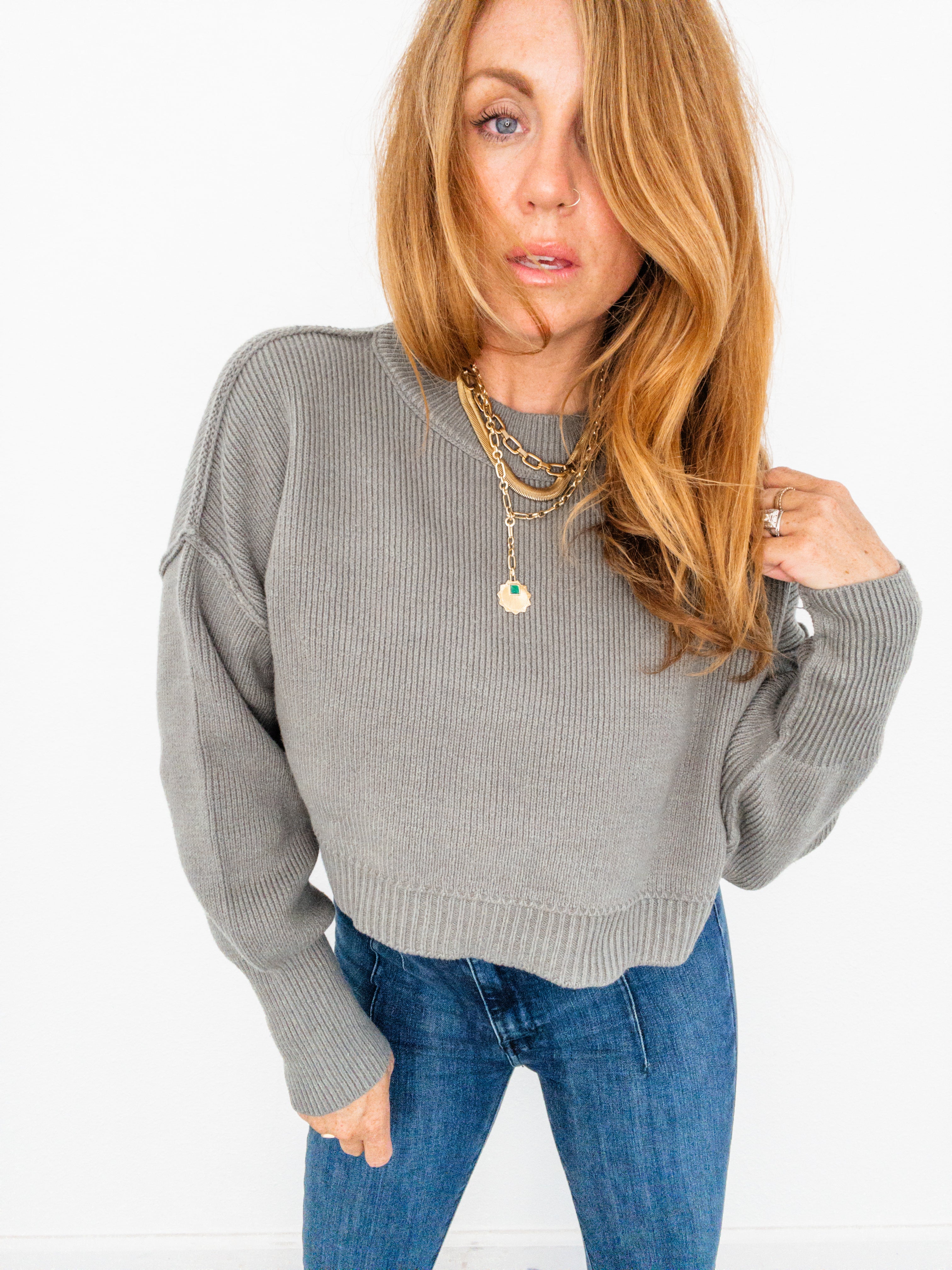 Free People Easy Street Crop Pullover