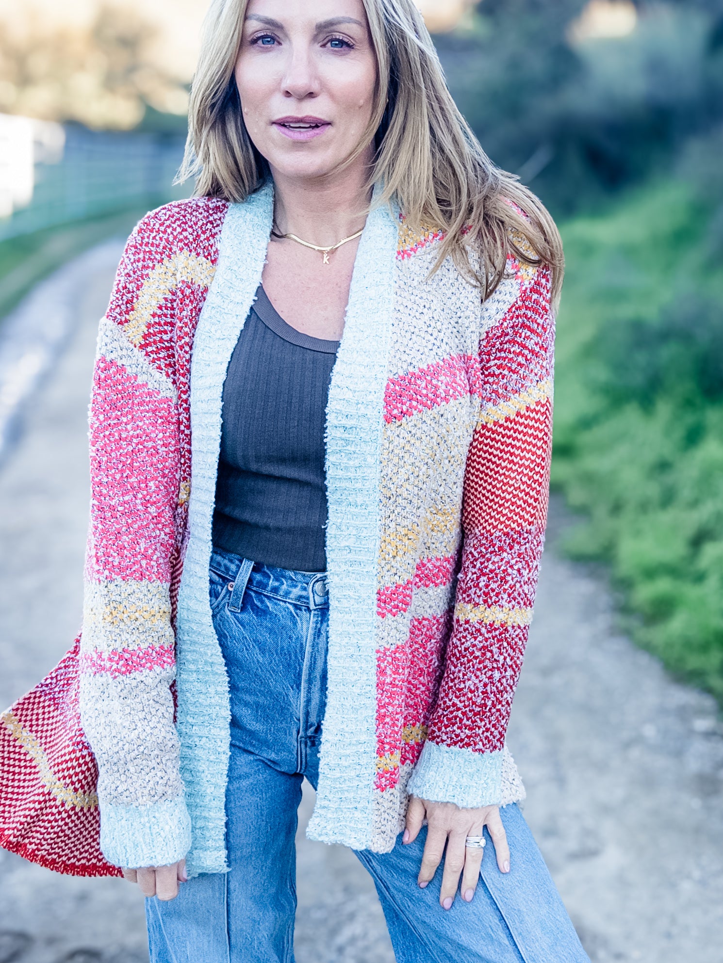 In The Sunset Colorblock Cardigan