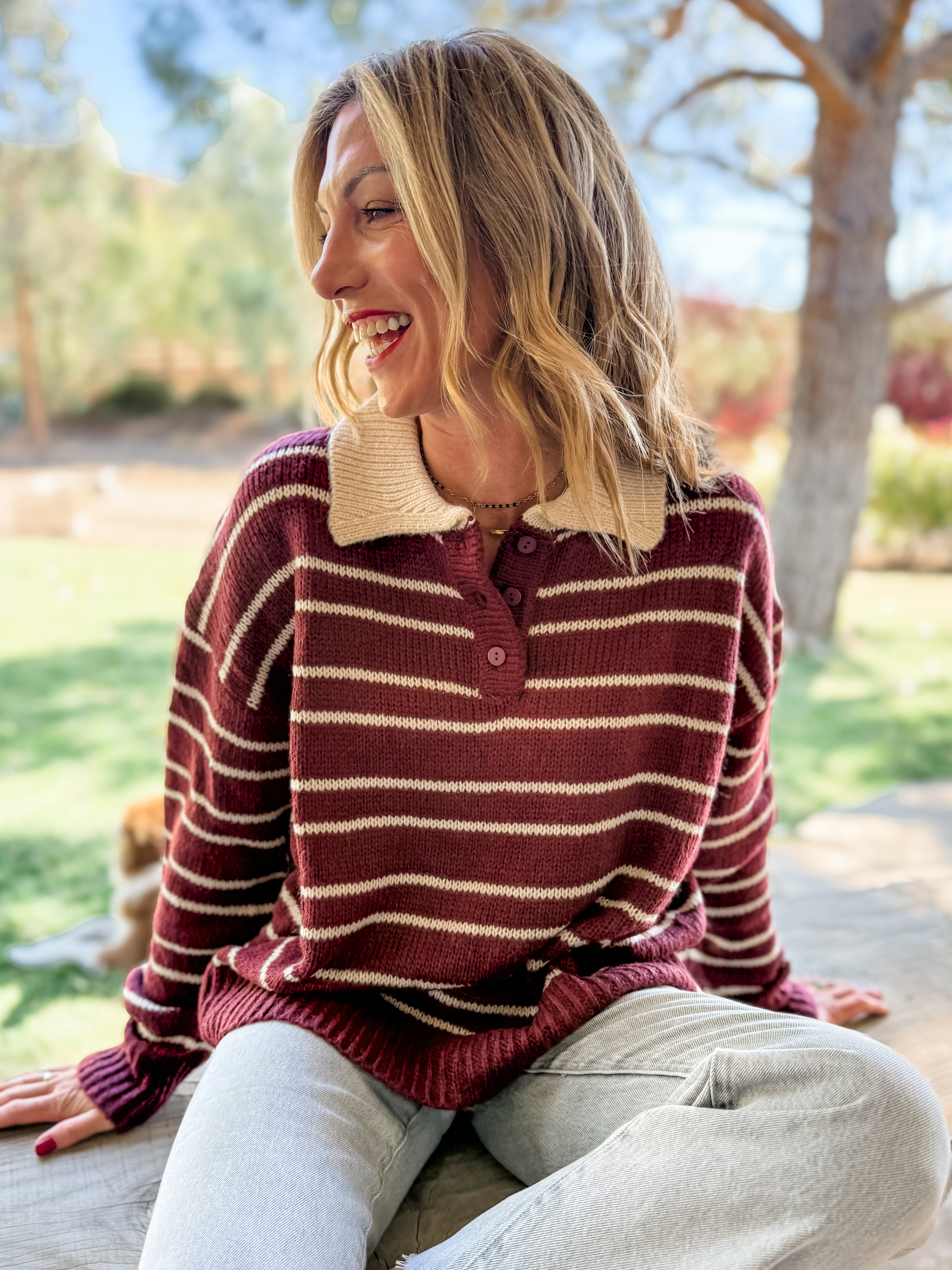 On Call Collared Sweater