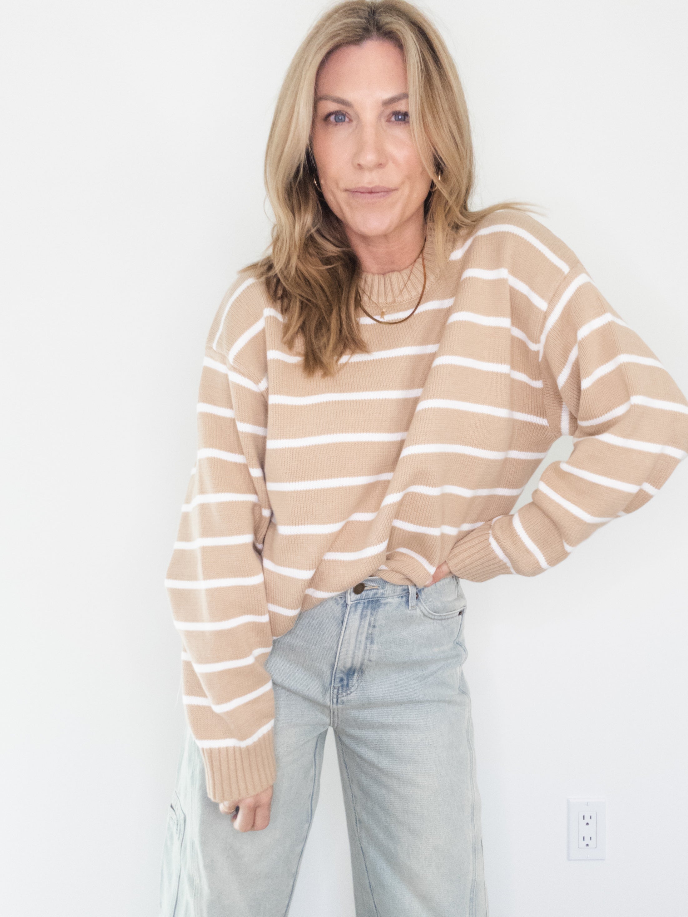 Cookie Butter Striped Sweater