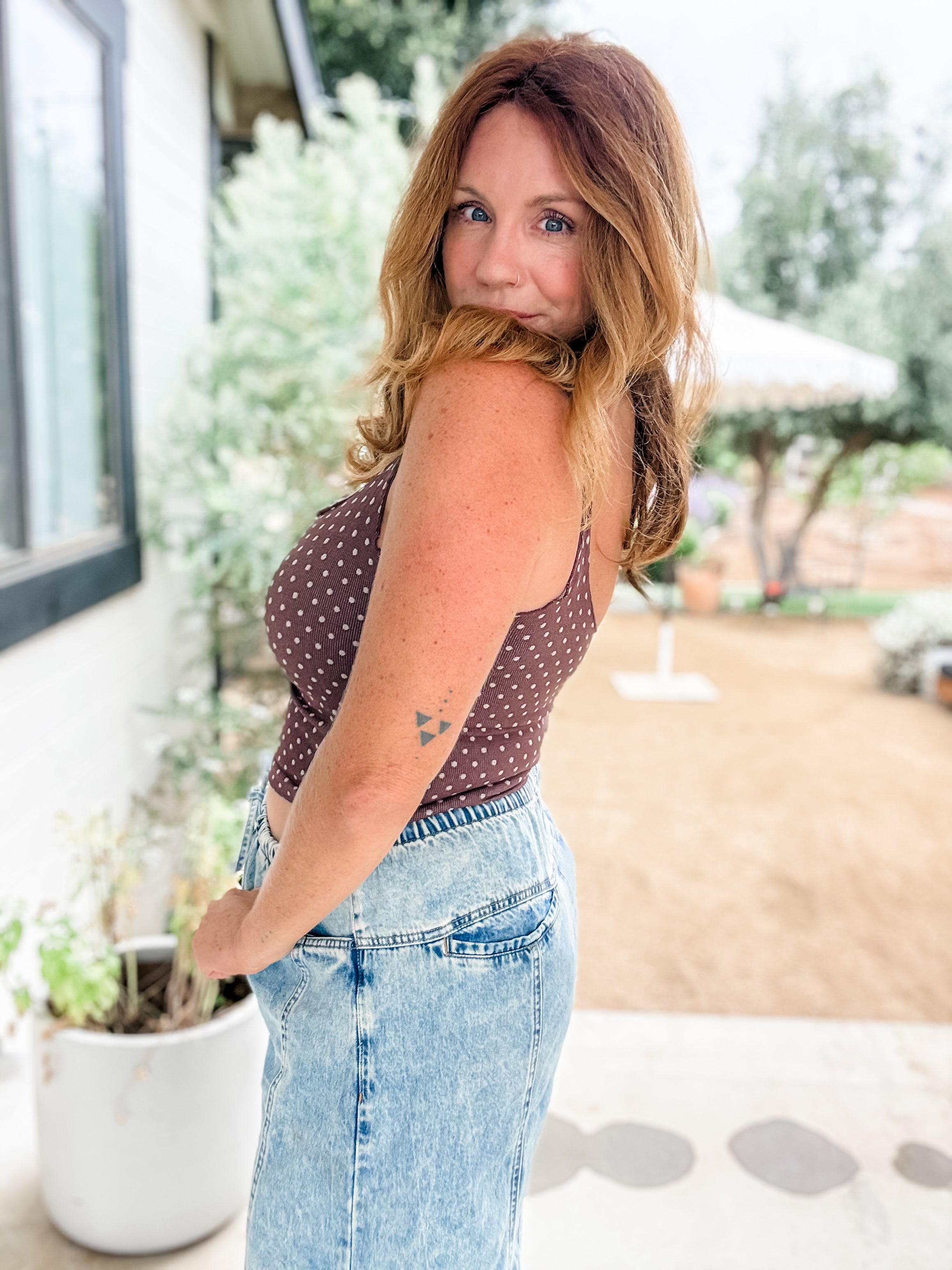 Dots For Days Cropped Tank