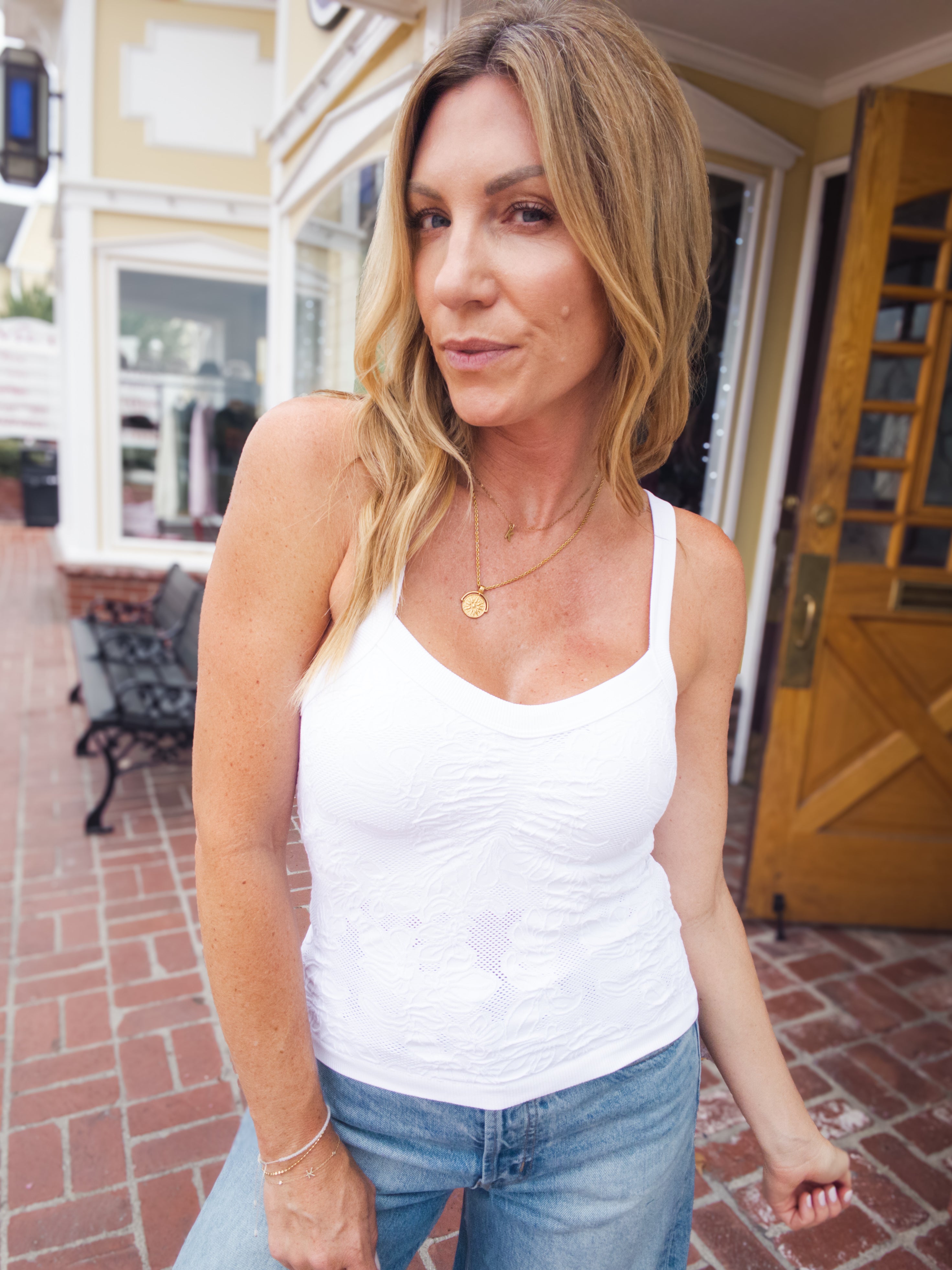 Lace V Neck Tank