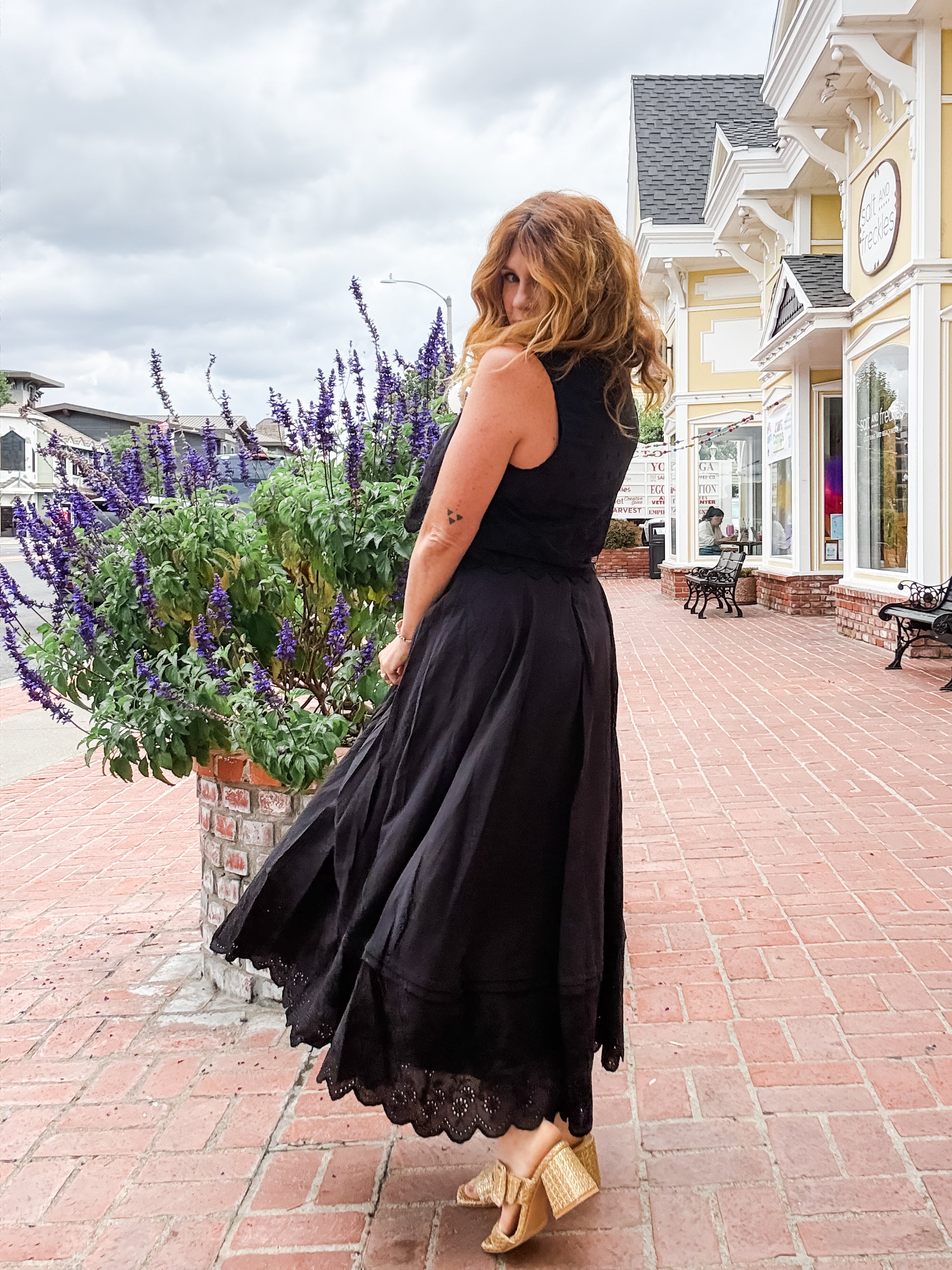 Ciara Scalloped Midi Skirt