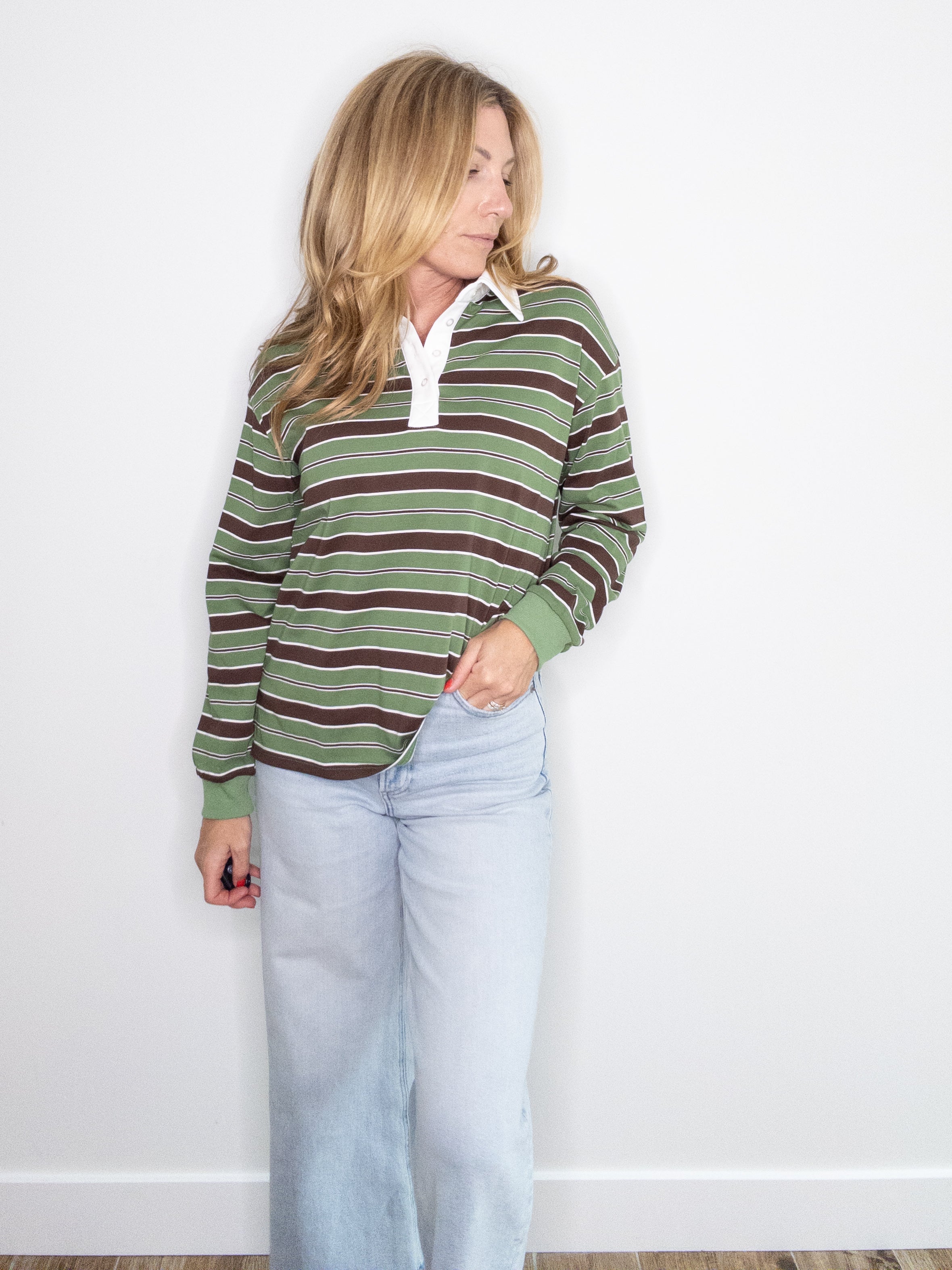 Mint Chocolate Stripe Polo