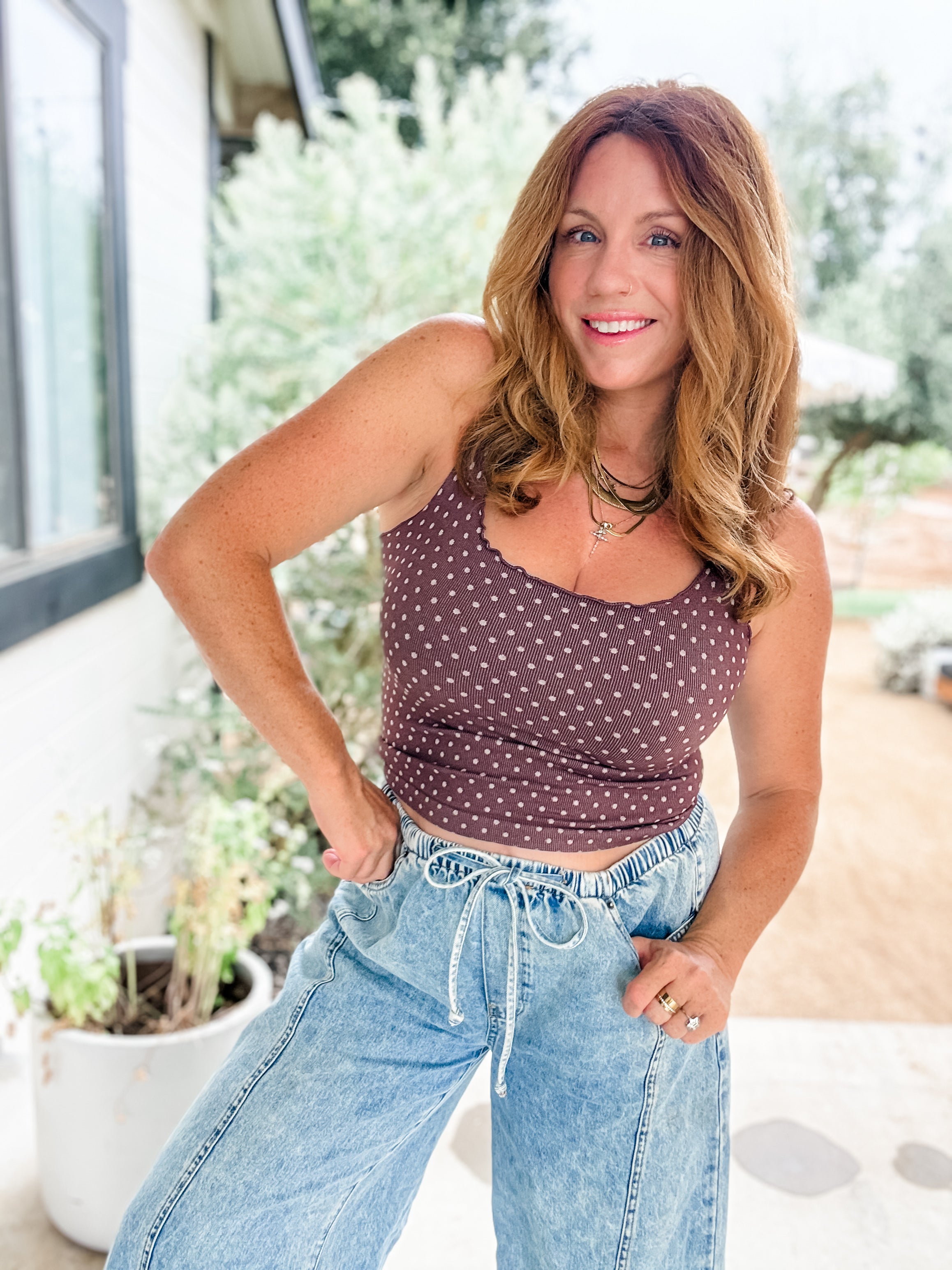 Dots For Days Cropped Tank