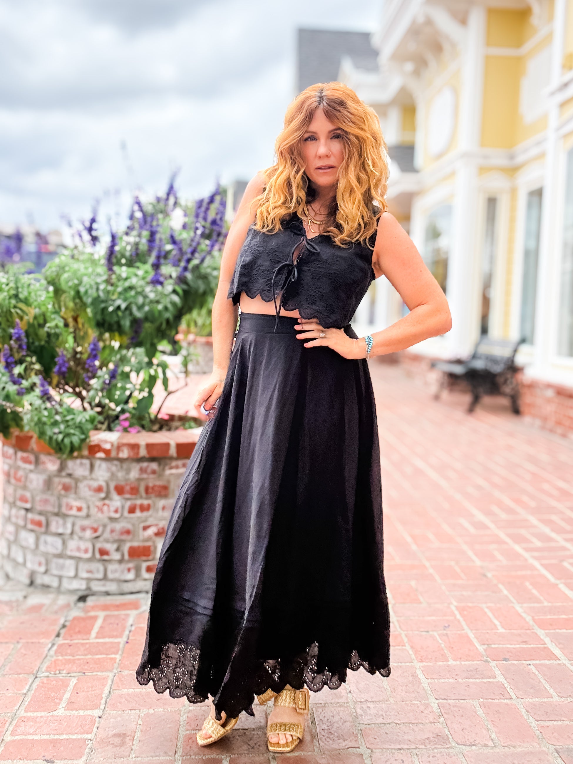 Ciara Scalloped Midi Skirt
