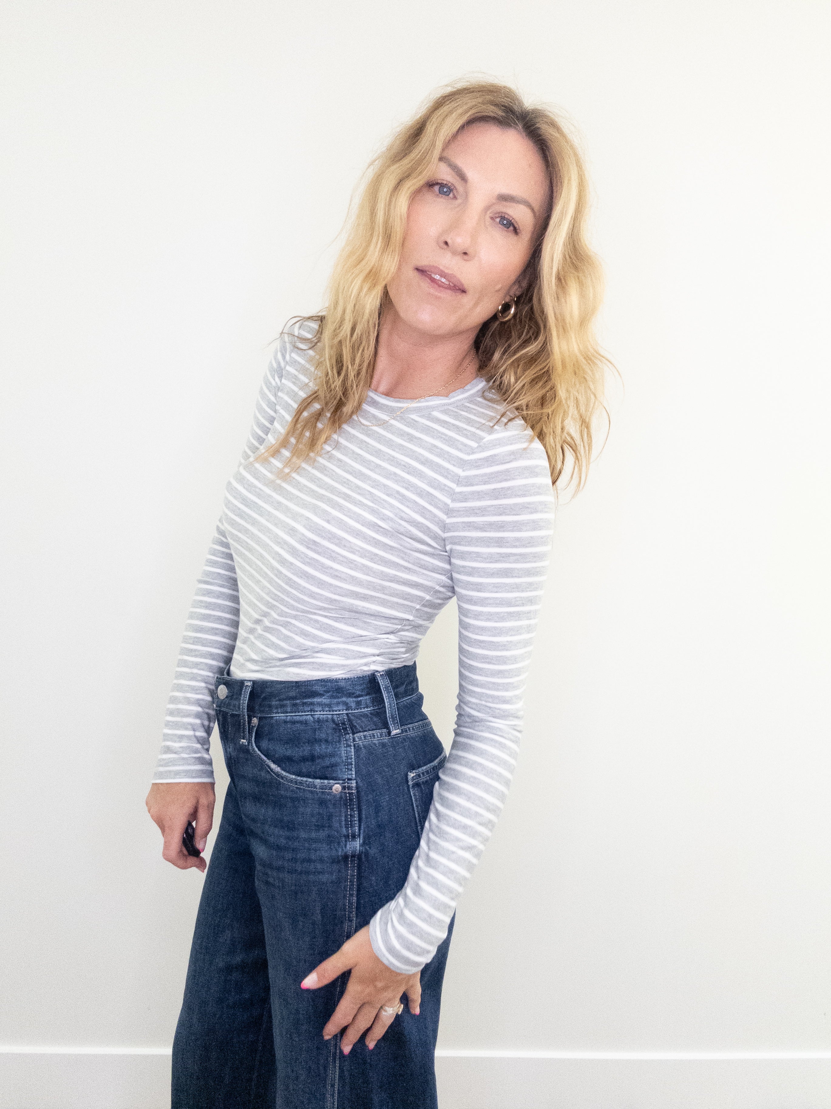 Project Social T Over And Out Striped Crew Neck Long Sleeve