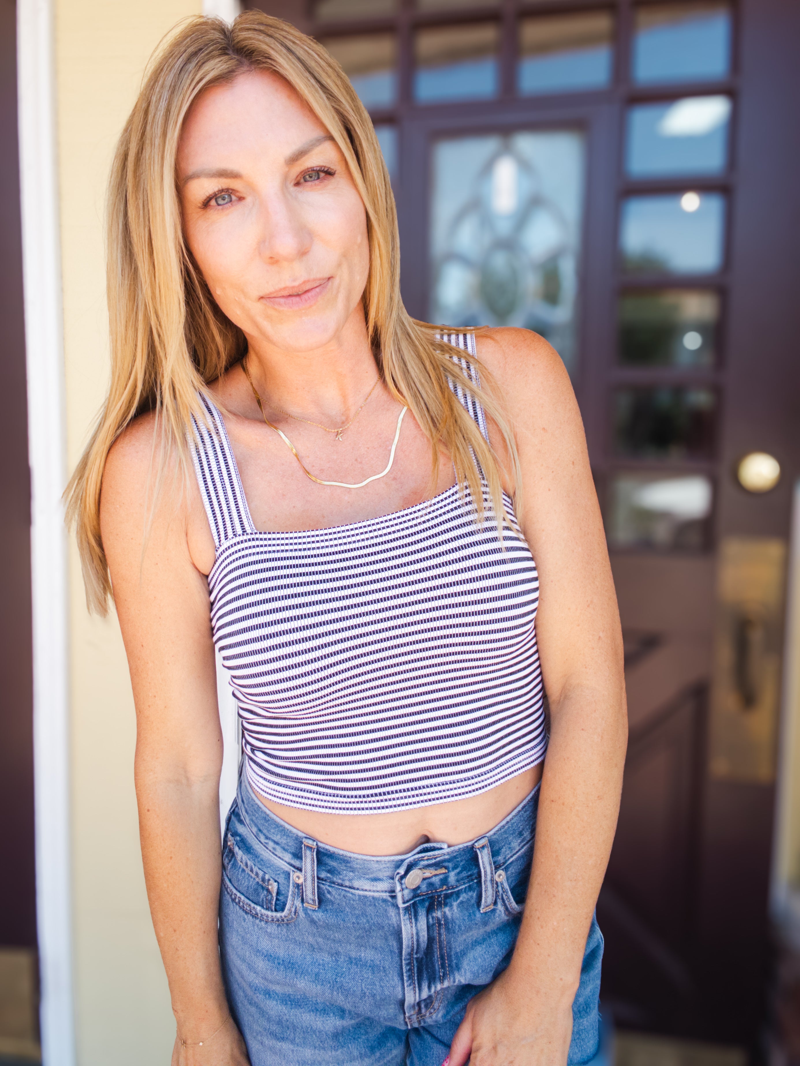 Modal Striped Square Top
