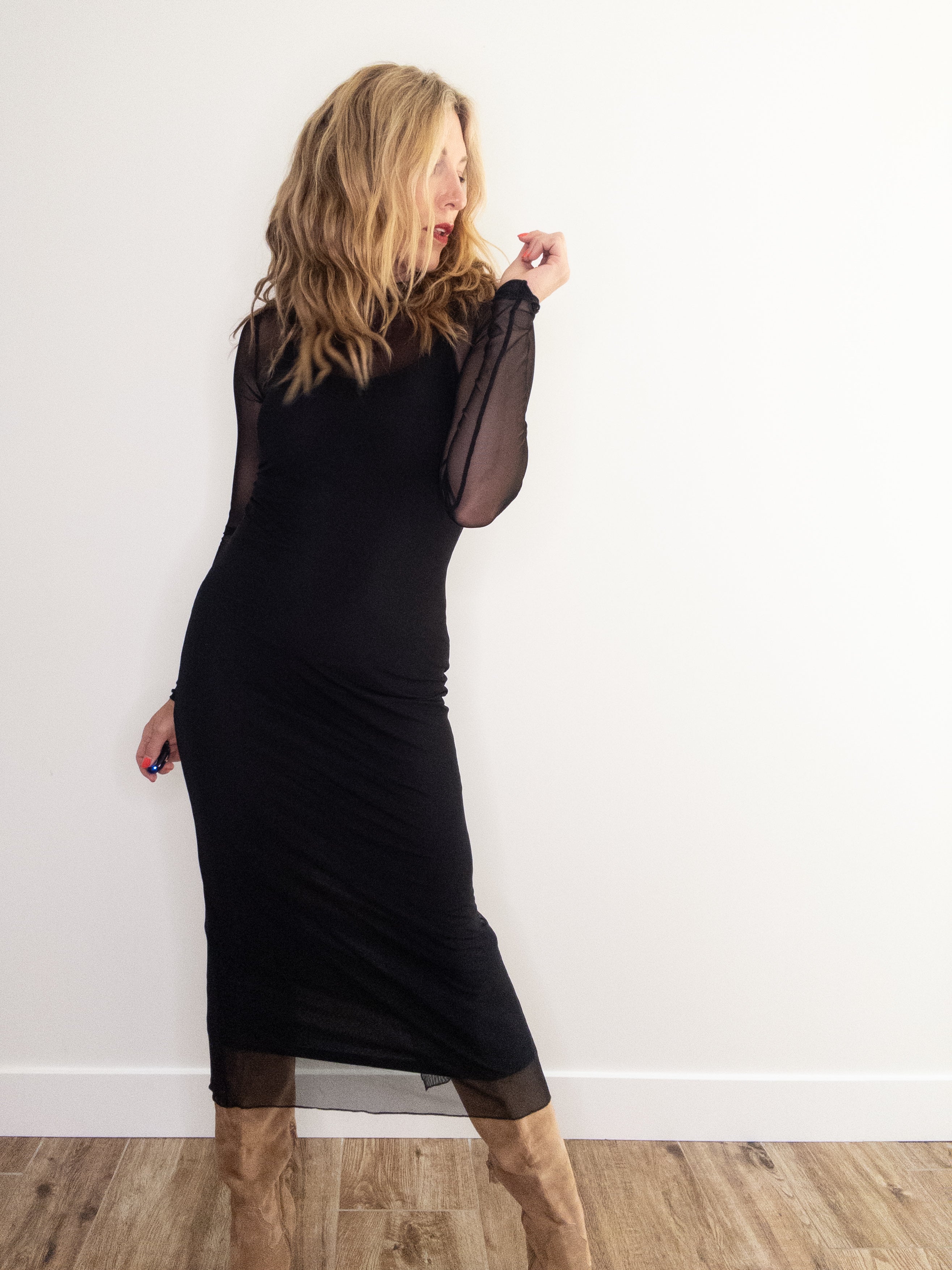 Project Social T Shibon Layered Mesh Dress