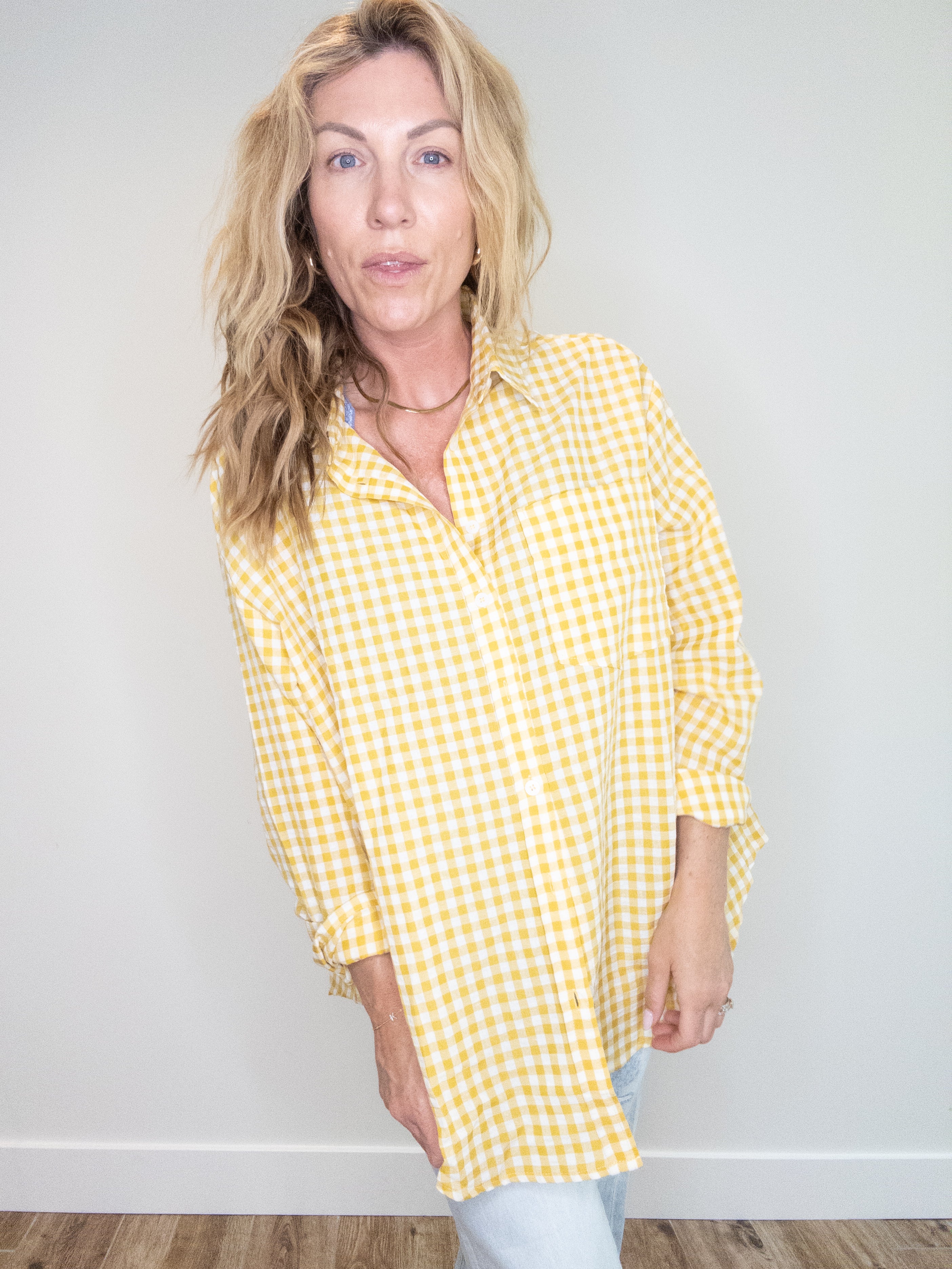 Fallen Leaf Gingham Long Sleeve