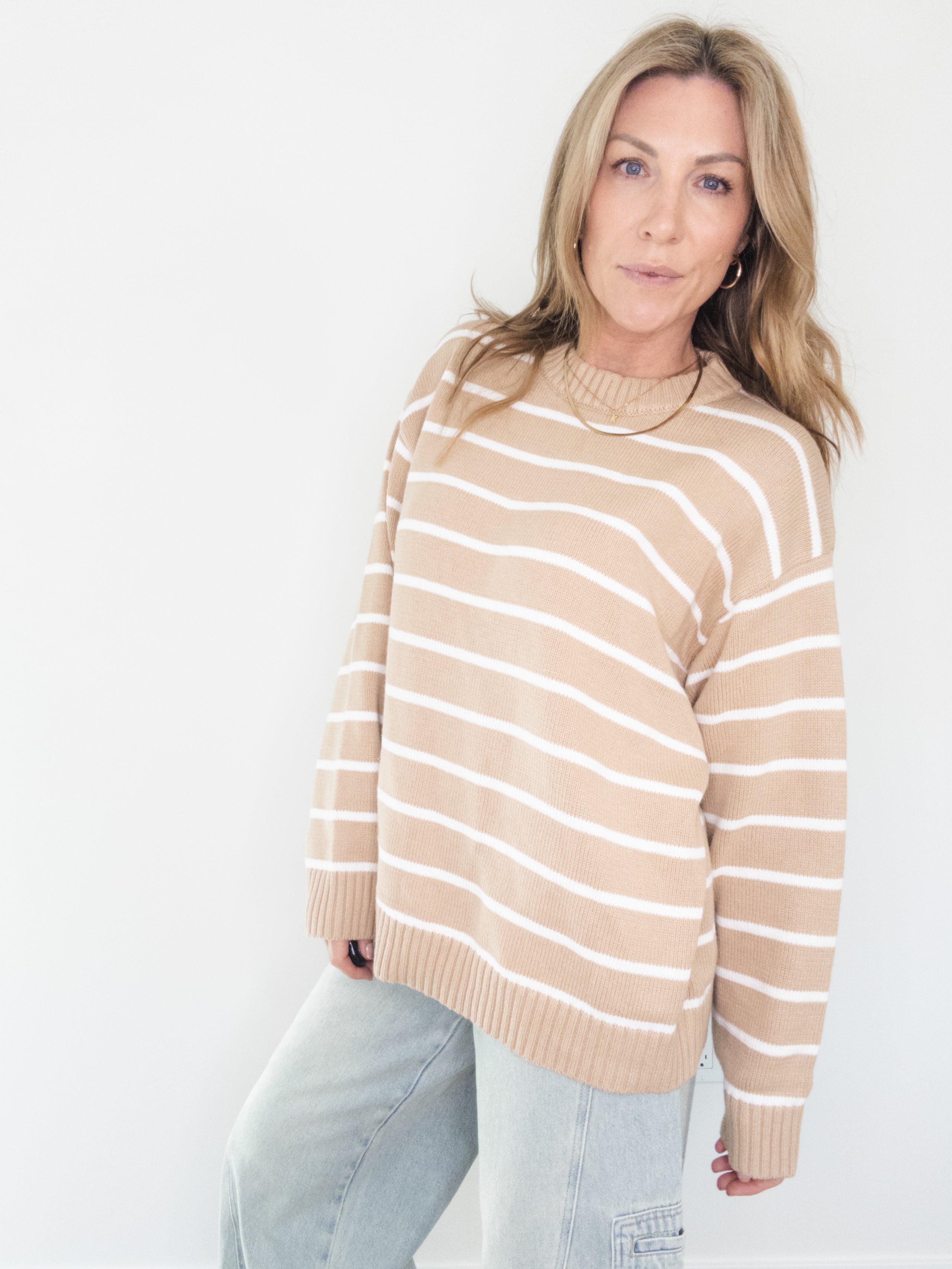 Cookie Butter Striped Sweater