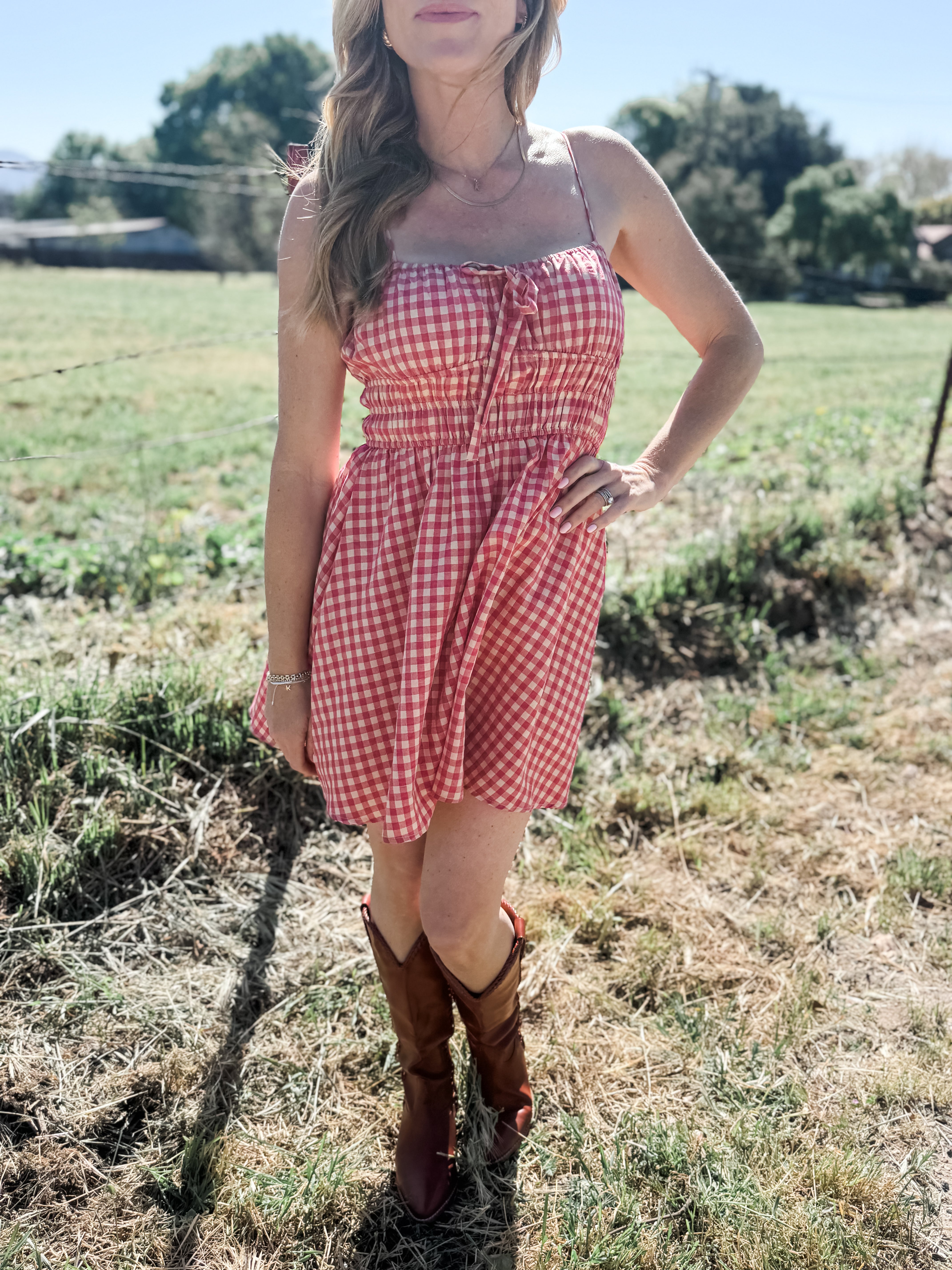 Cherry Basket Shirred Mini Dress