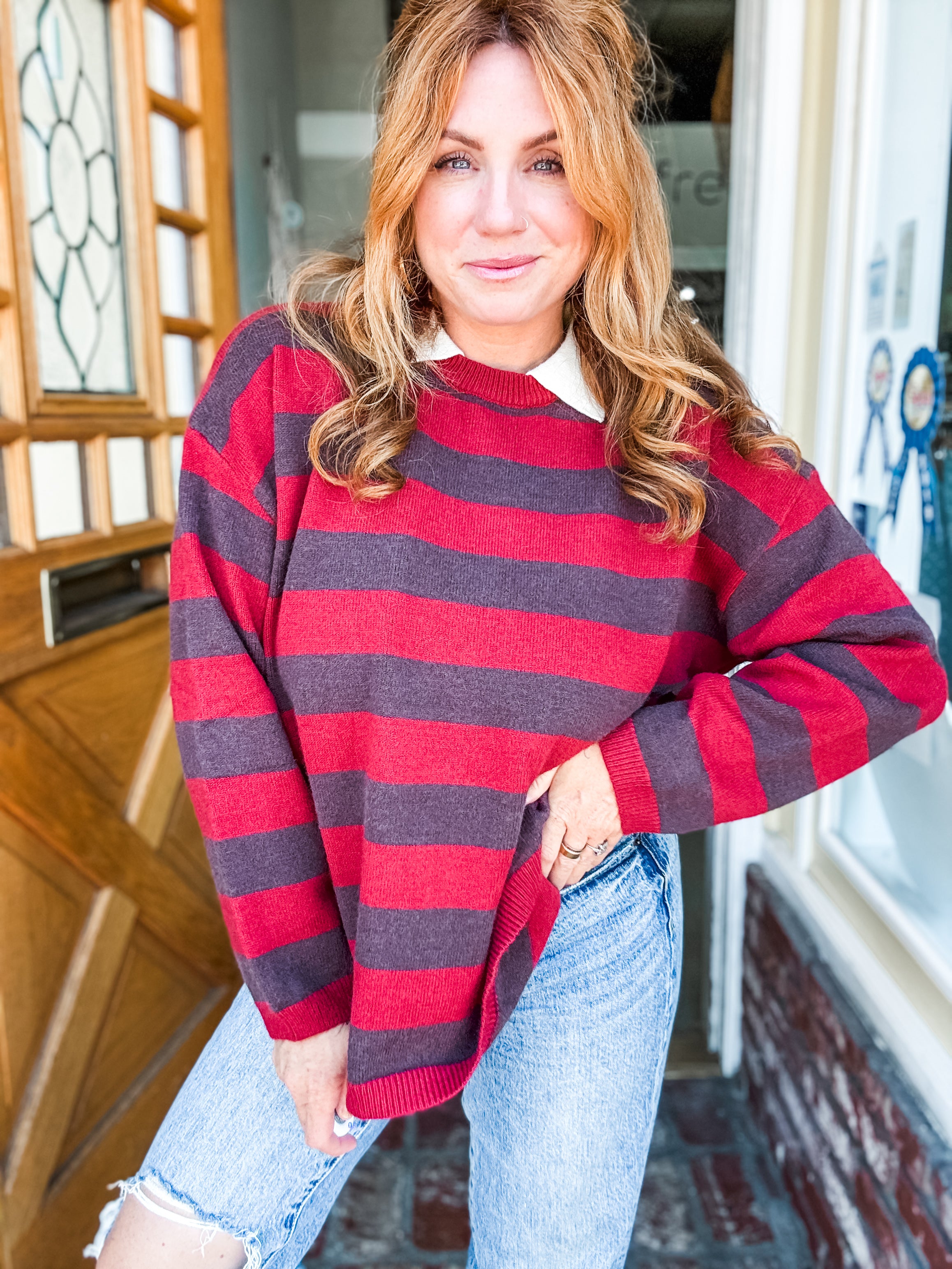 Claudia Contrast Collar Sweater
