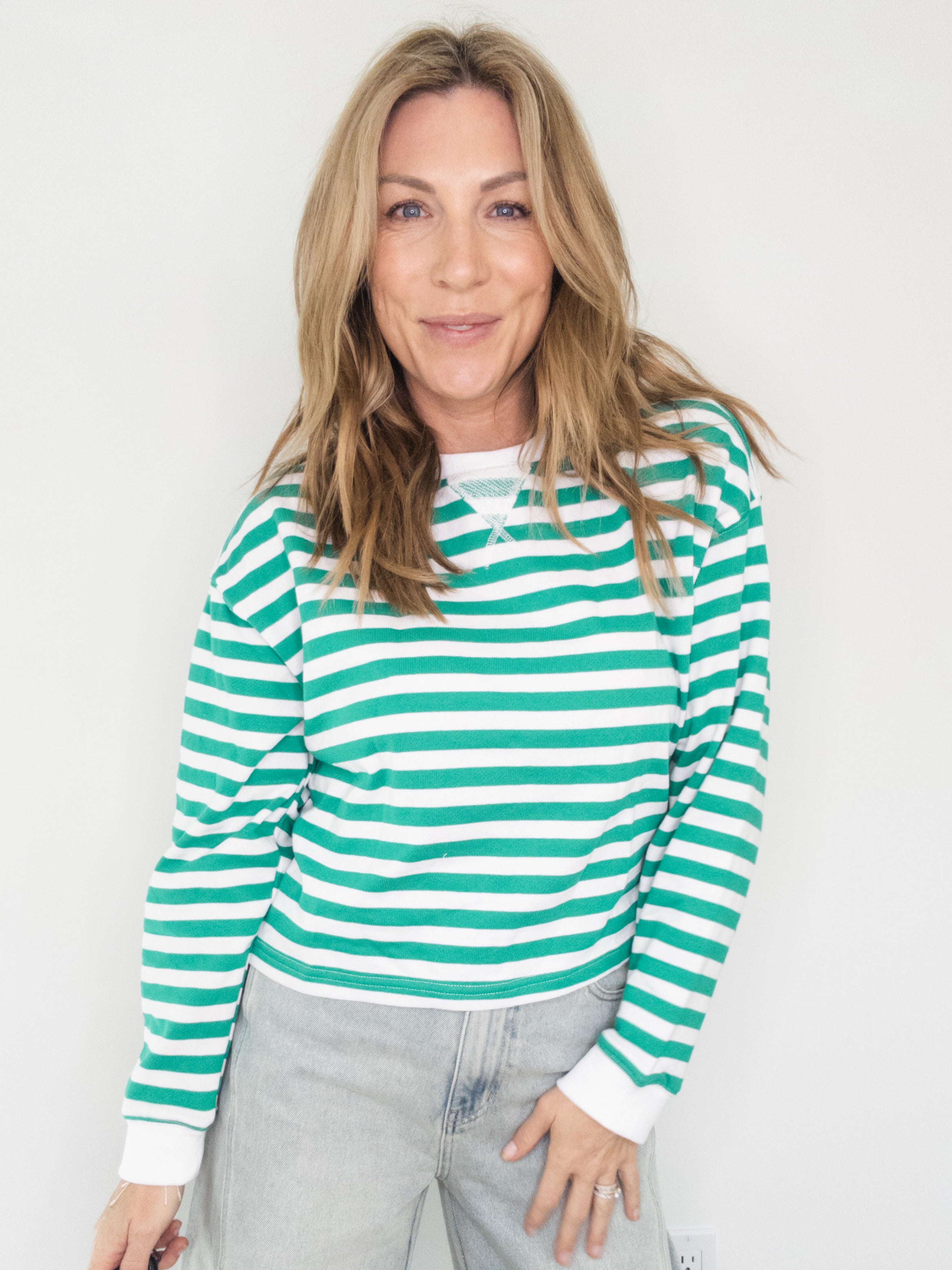 Winter Green Striped Shirt