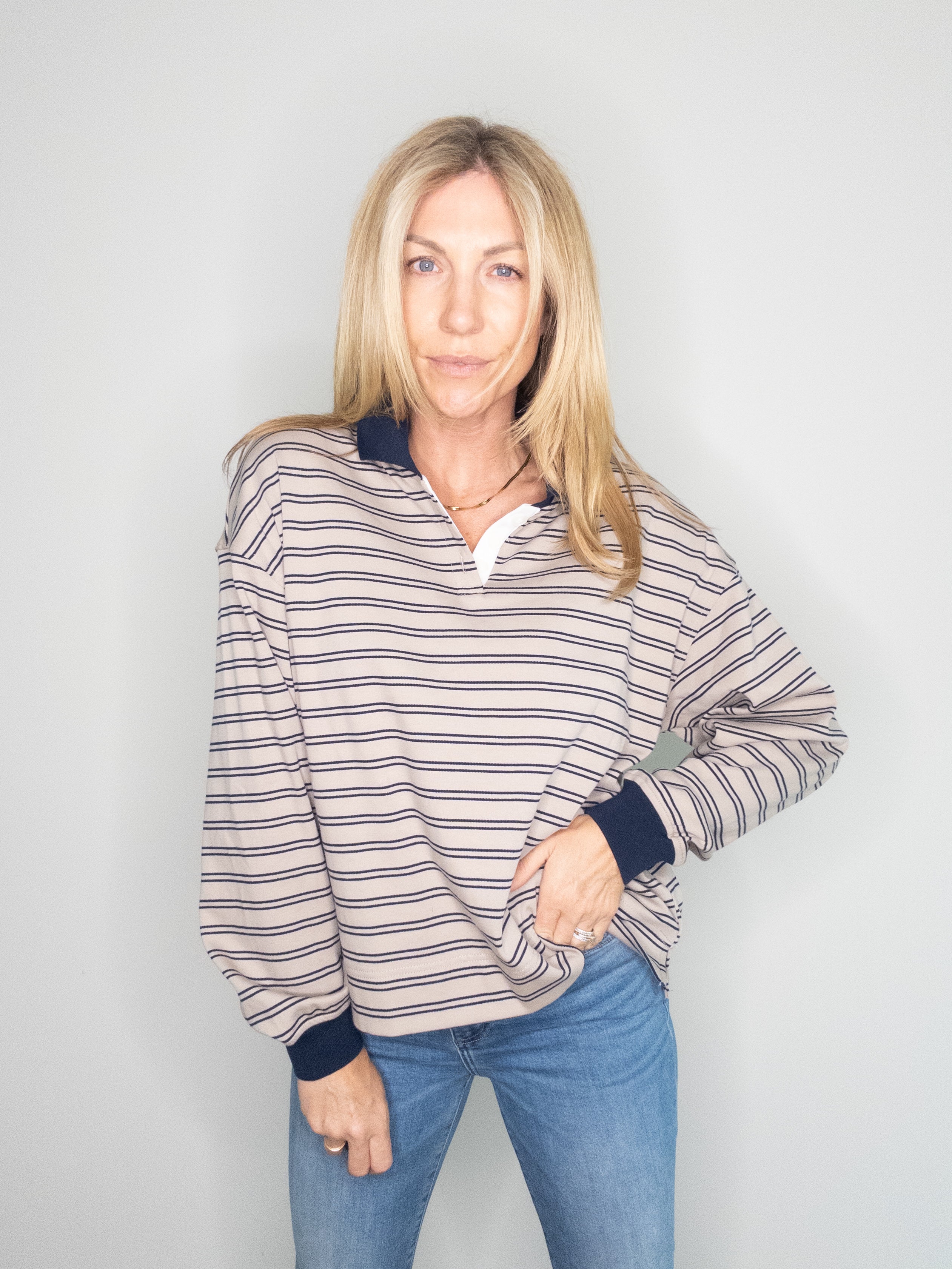 Class Is In Session Stripe Polo