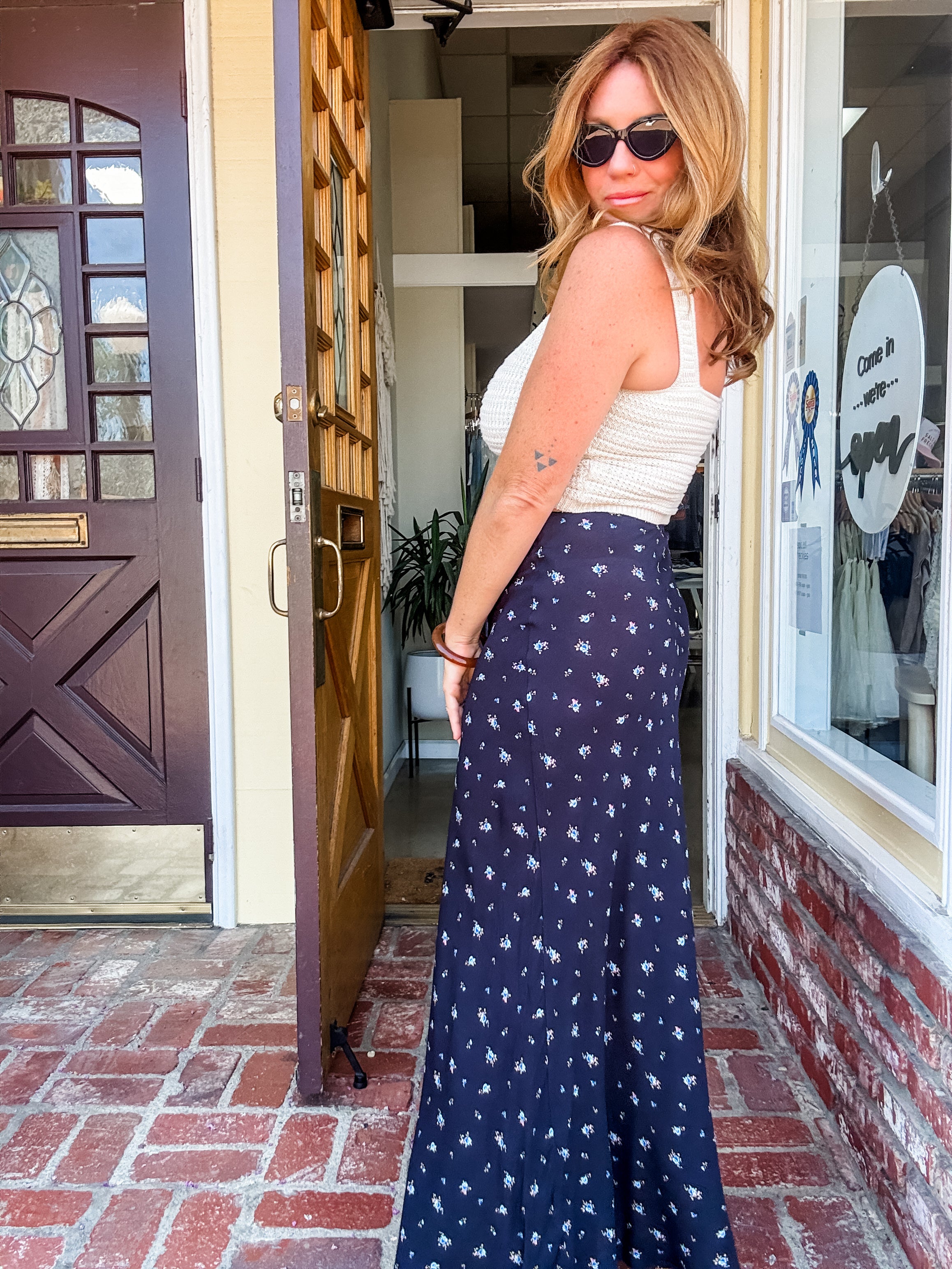 It Takes Time Floral Midi Skirt