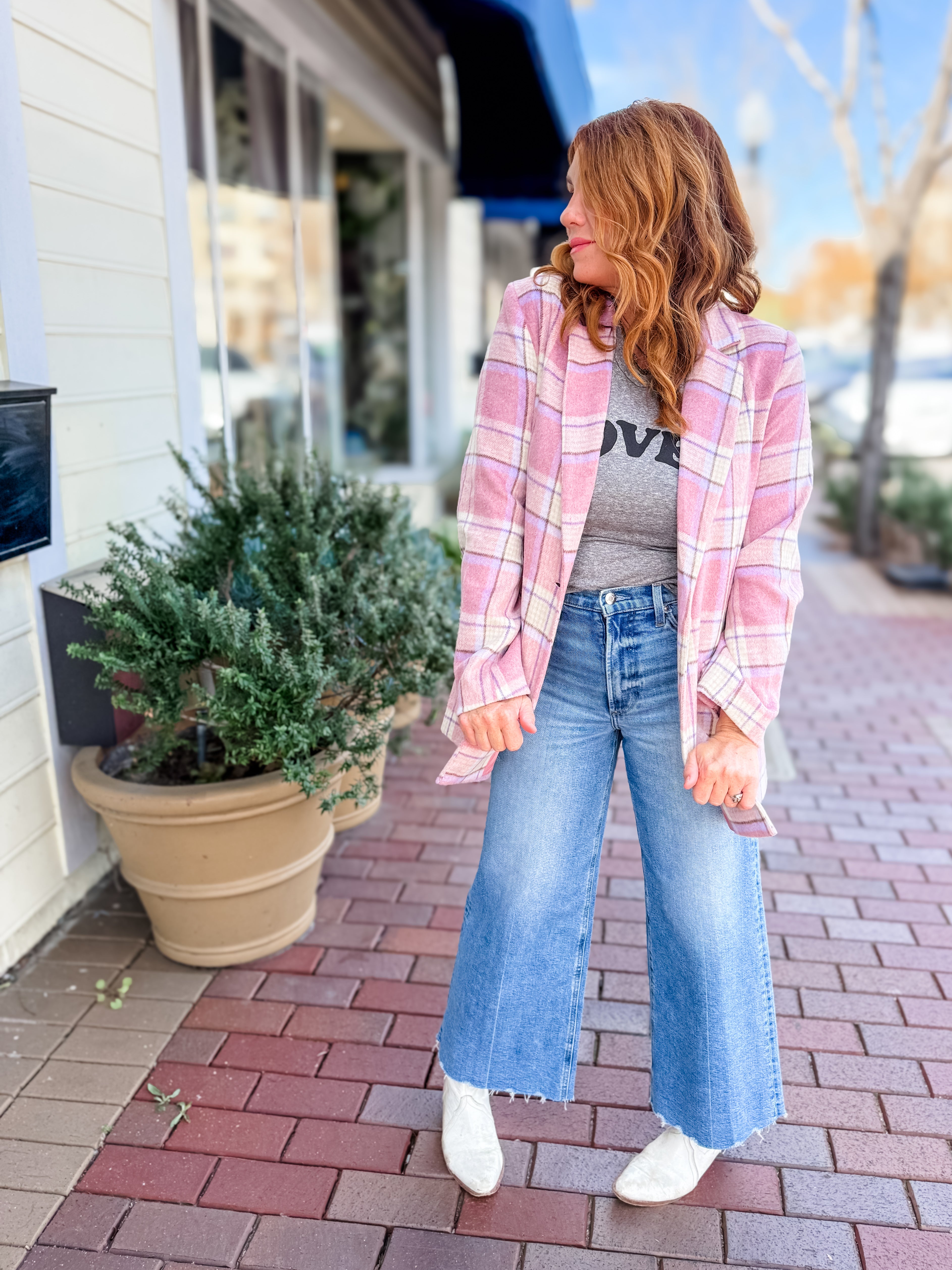 First Blush Plaid Blazer
