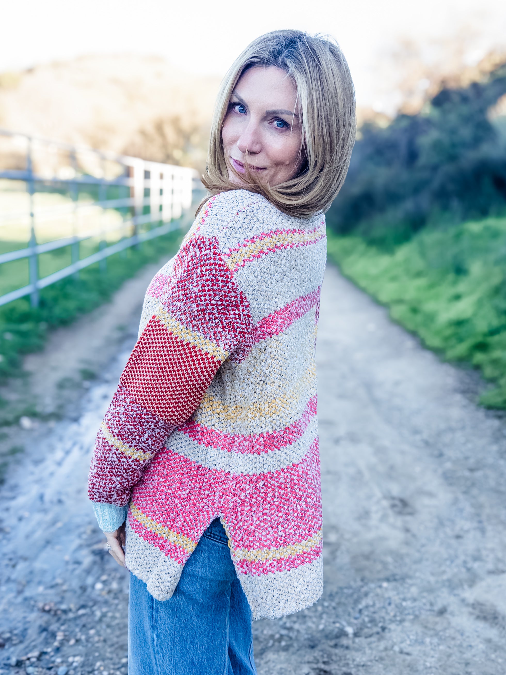 In The Sunset Colorblock Cardigan