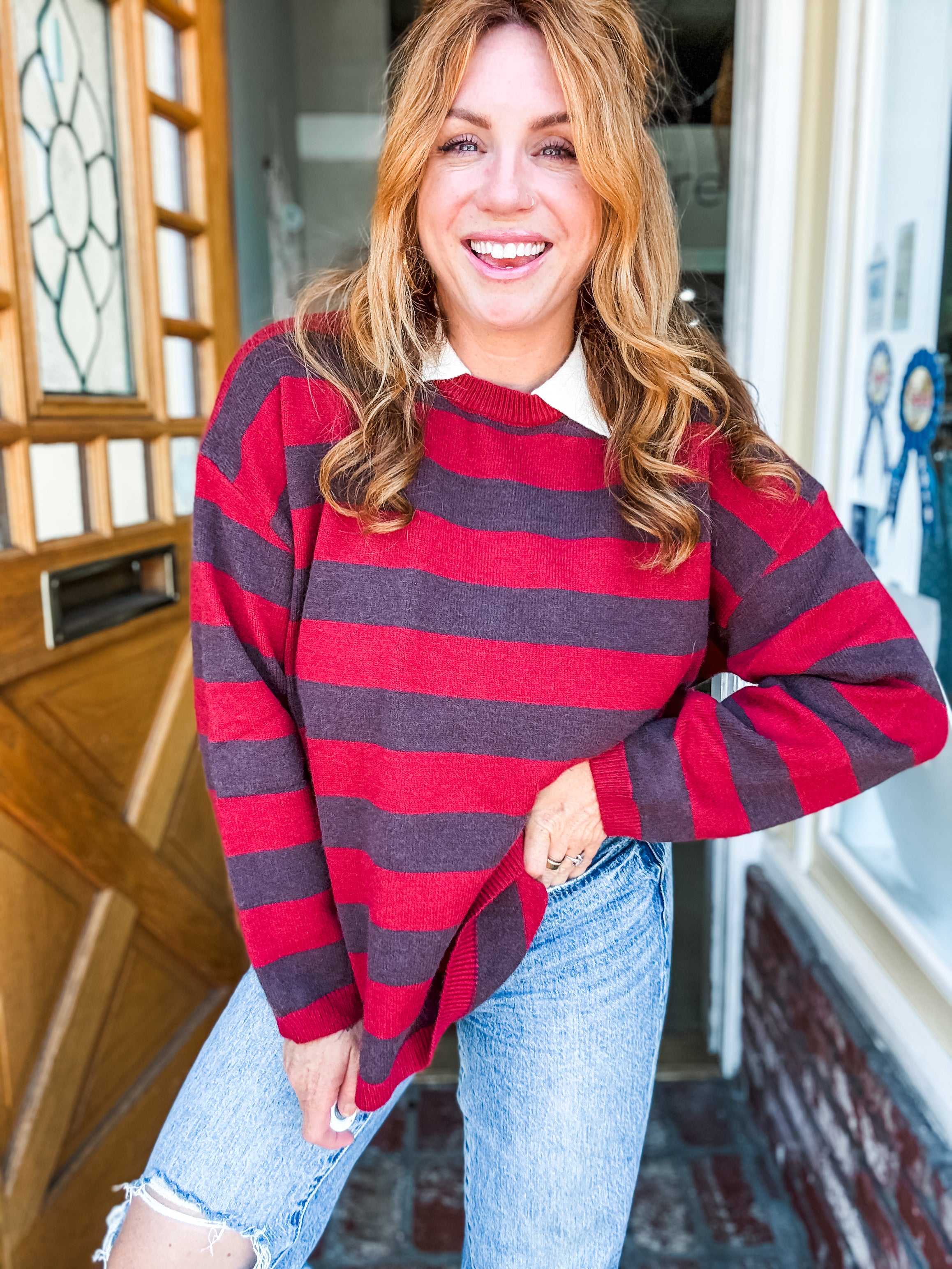 Claudia Contrast Collar Sweater