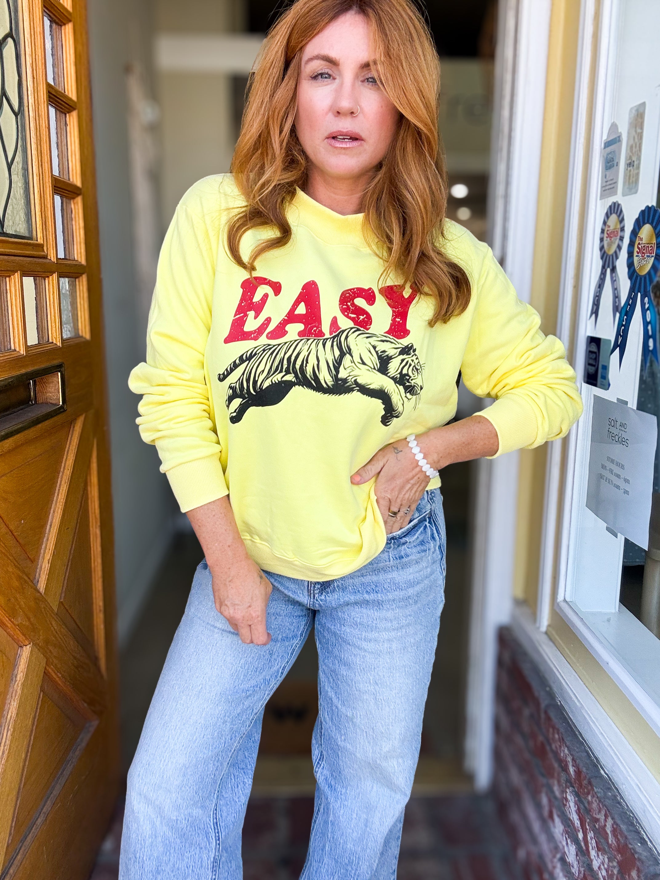 Easy Tiger Mock Neck Crew