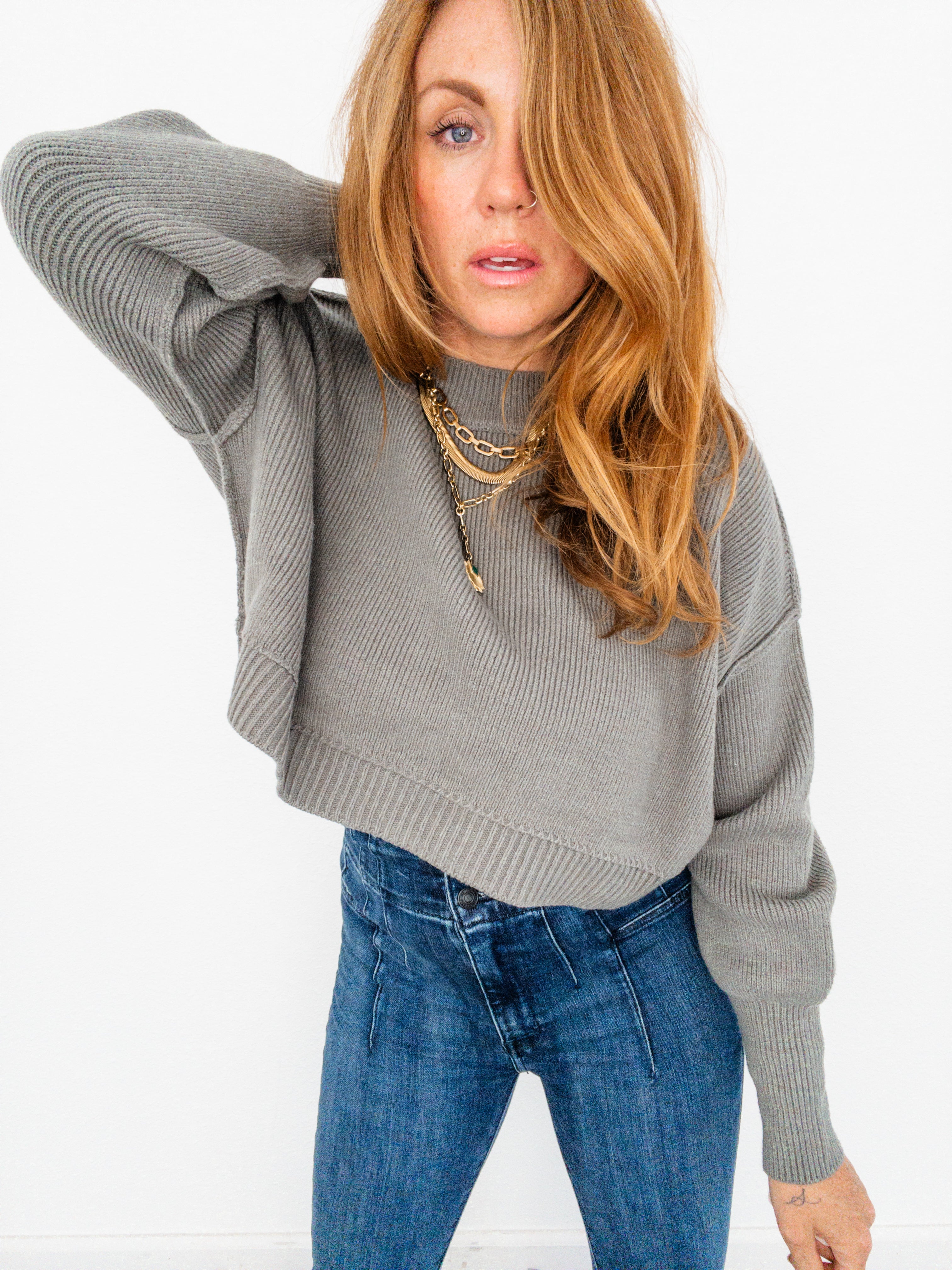 Free People Easy Street Crop Pullover