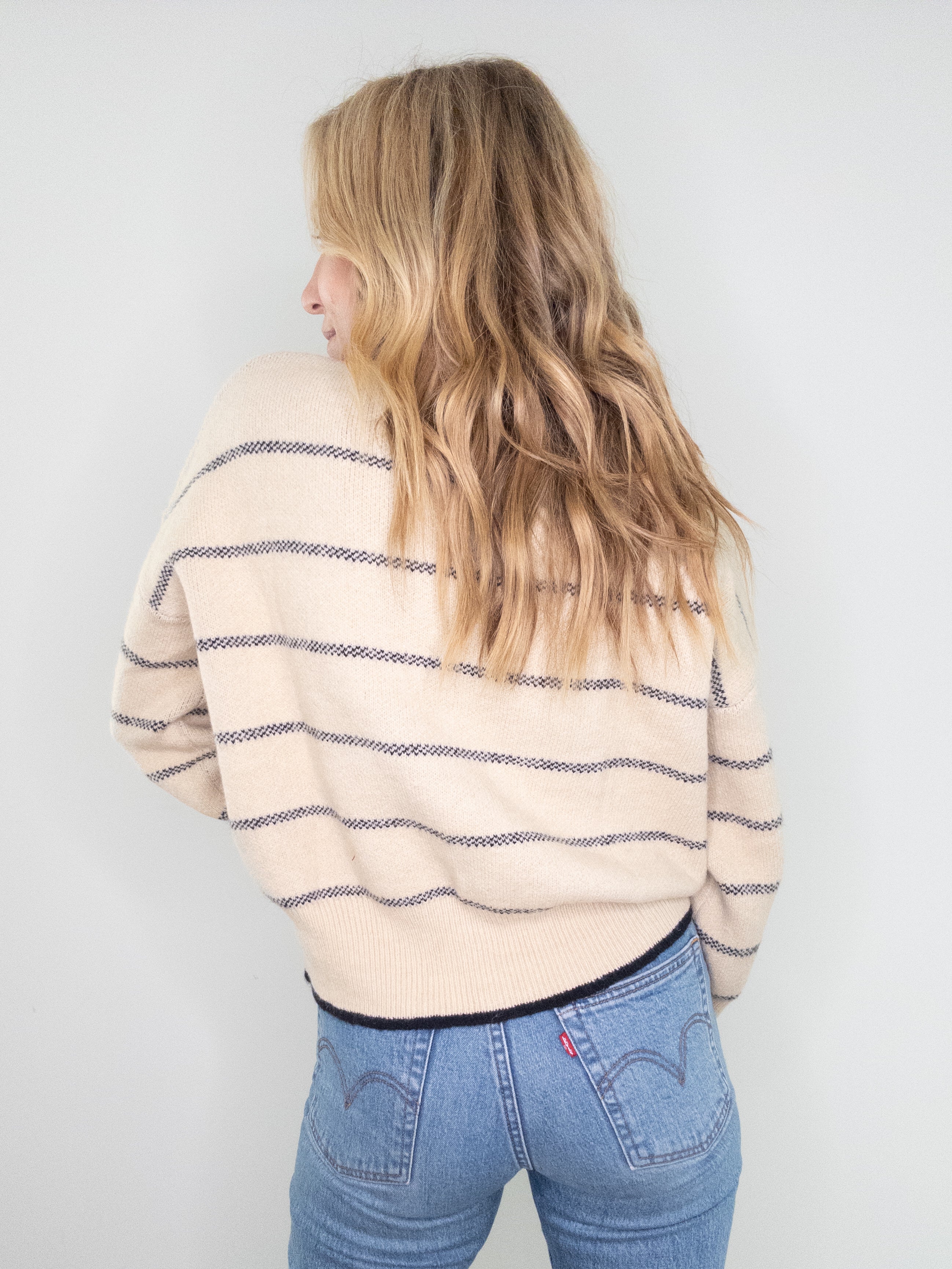 On The Right Track Striped Sweater