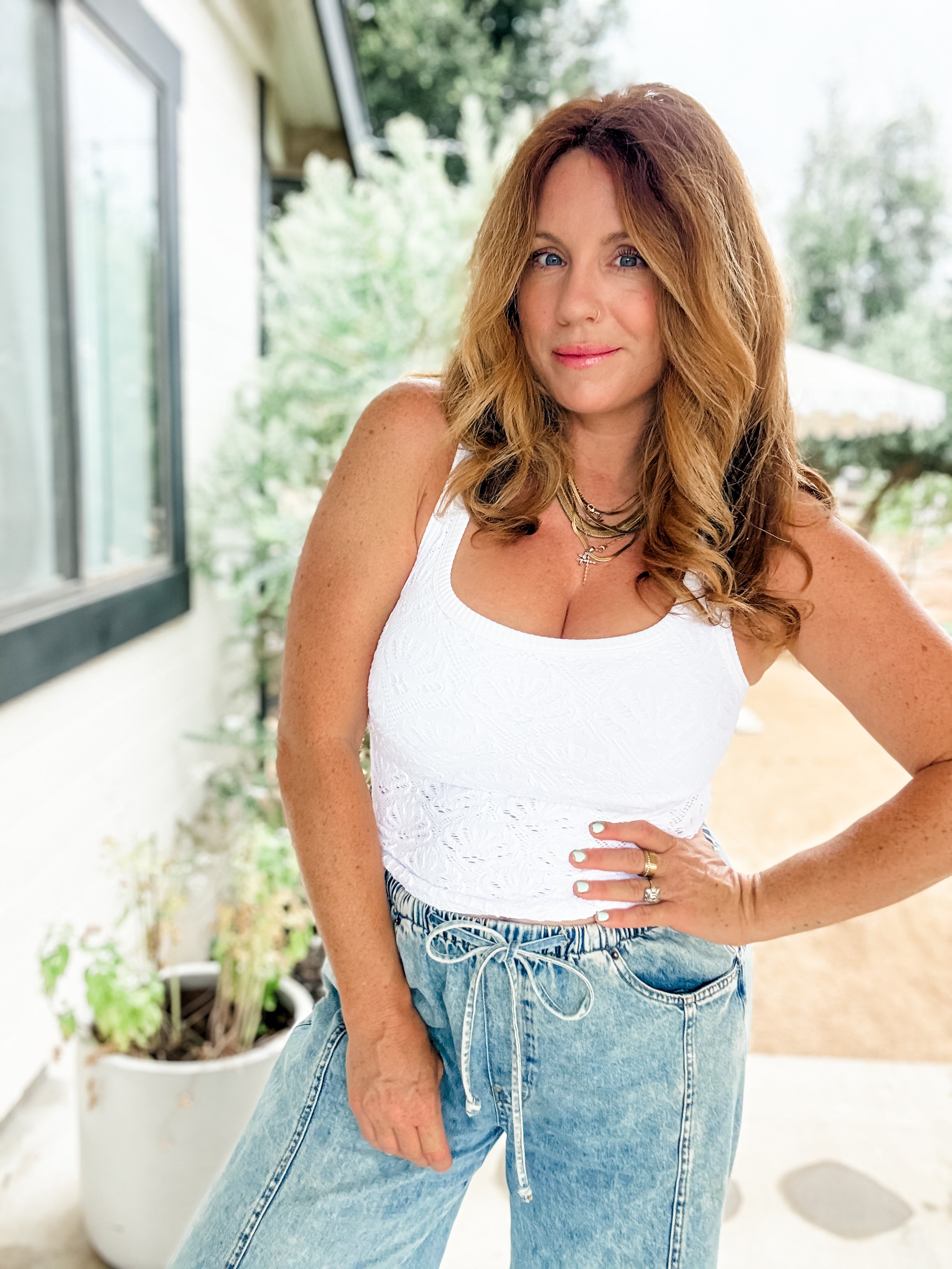 Touch of Floral Lace Tank