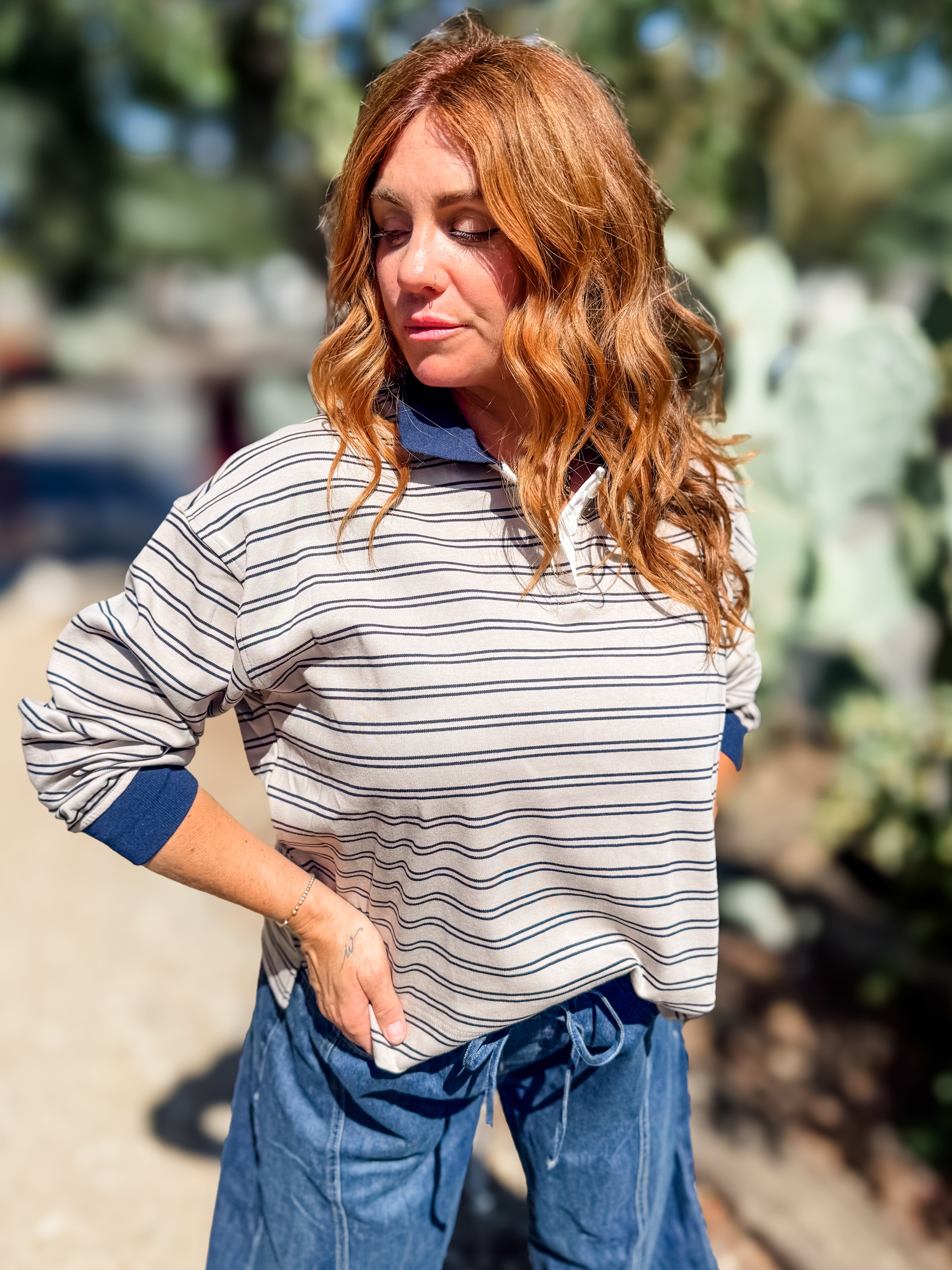 Class Is In Session Stripe Polo