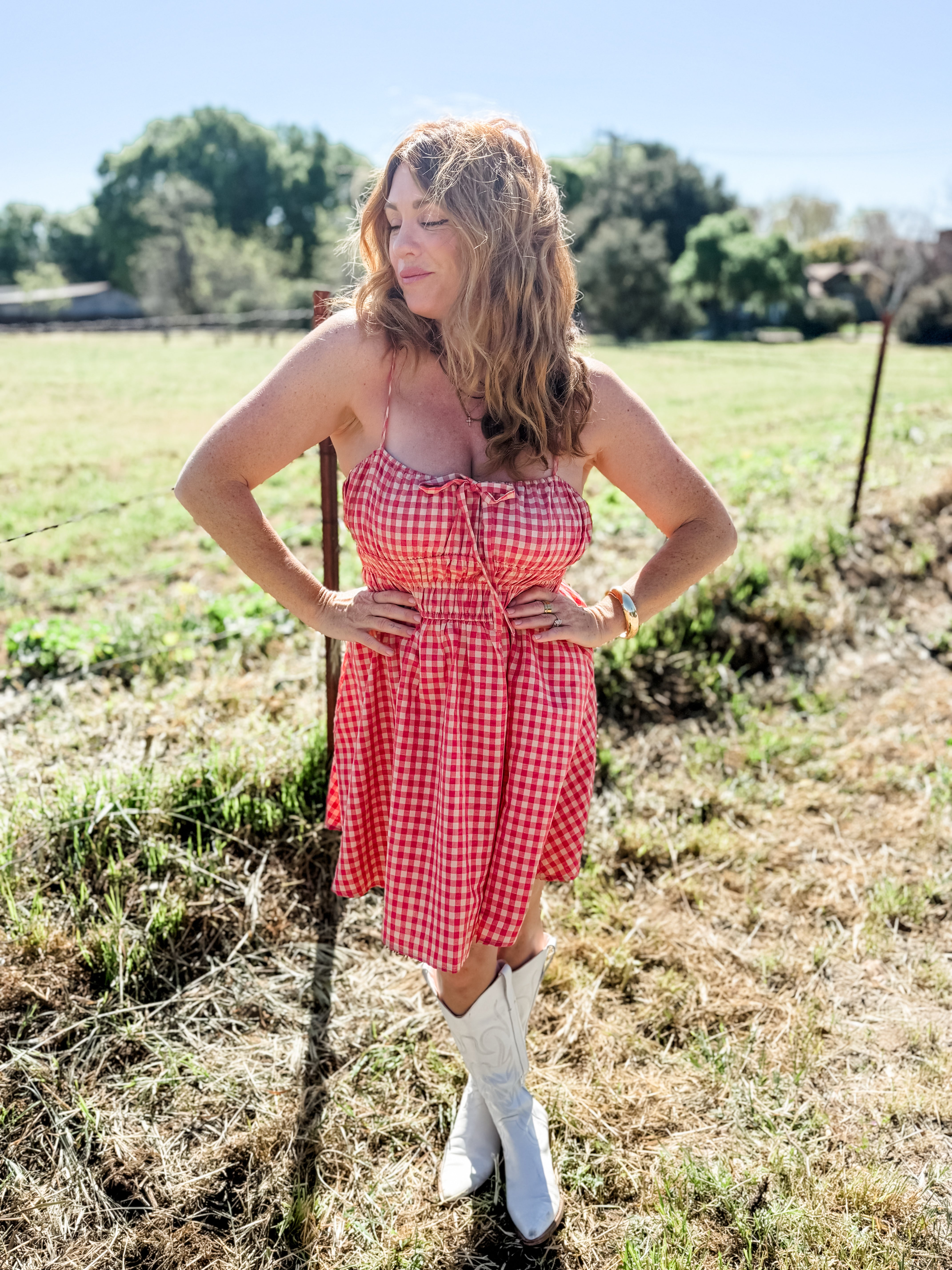 Cherry Basket Shirred Mini Dress