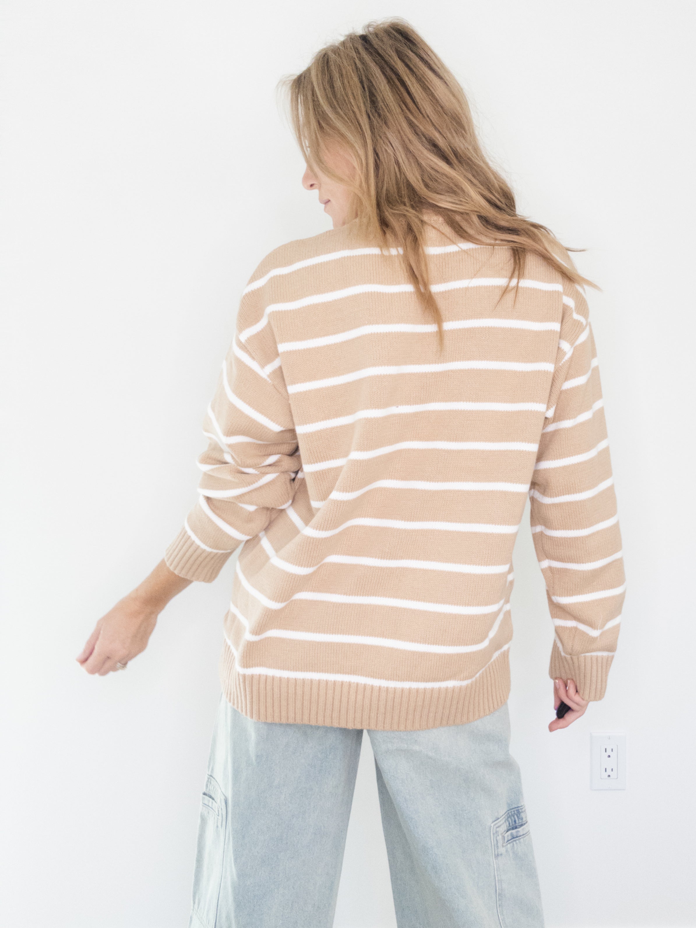 Cookie Butter Striped Sweater