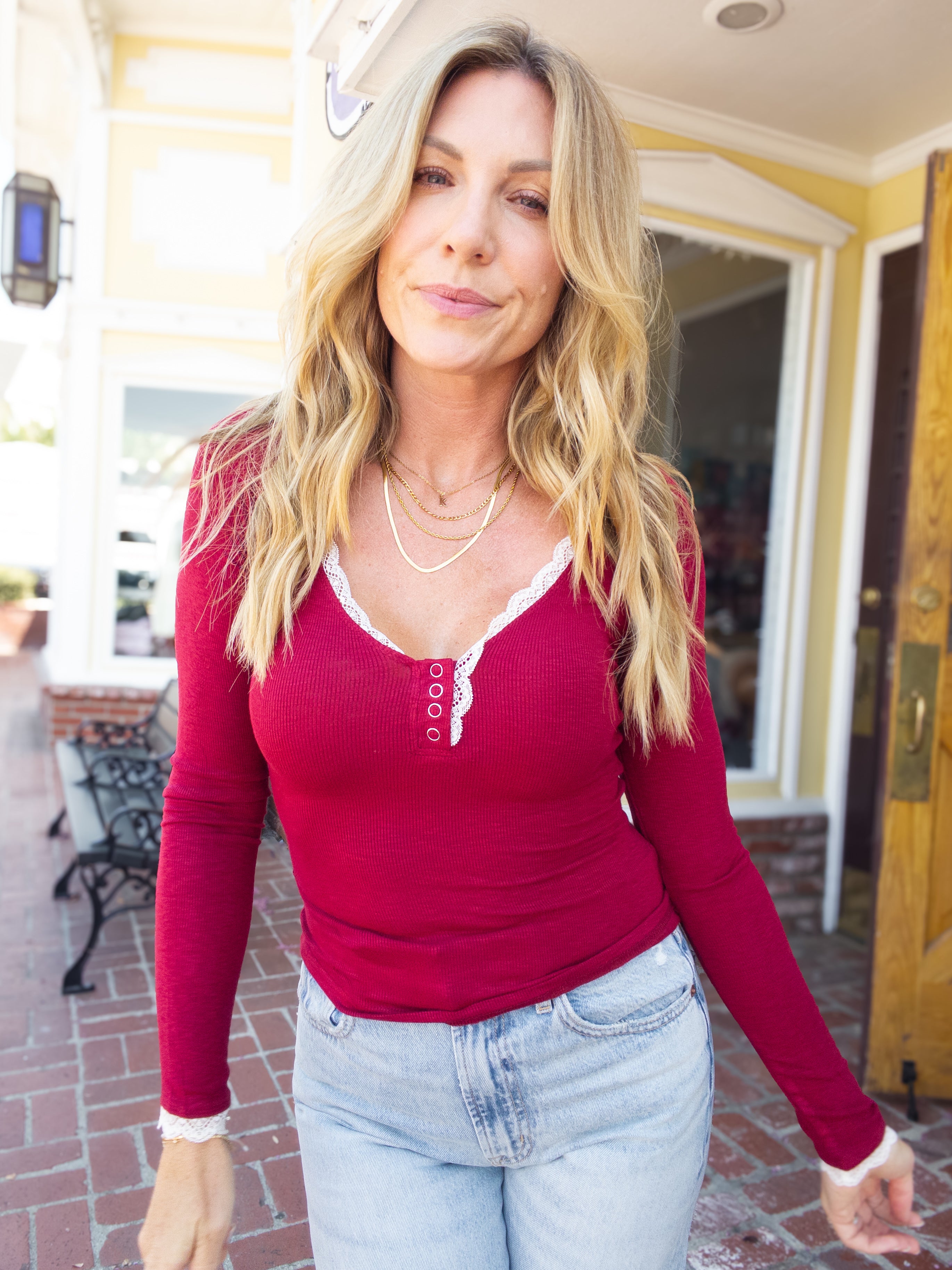 Pretty In Lace Henley