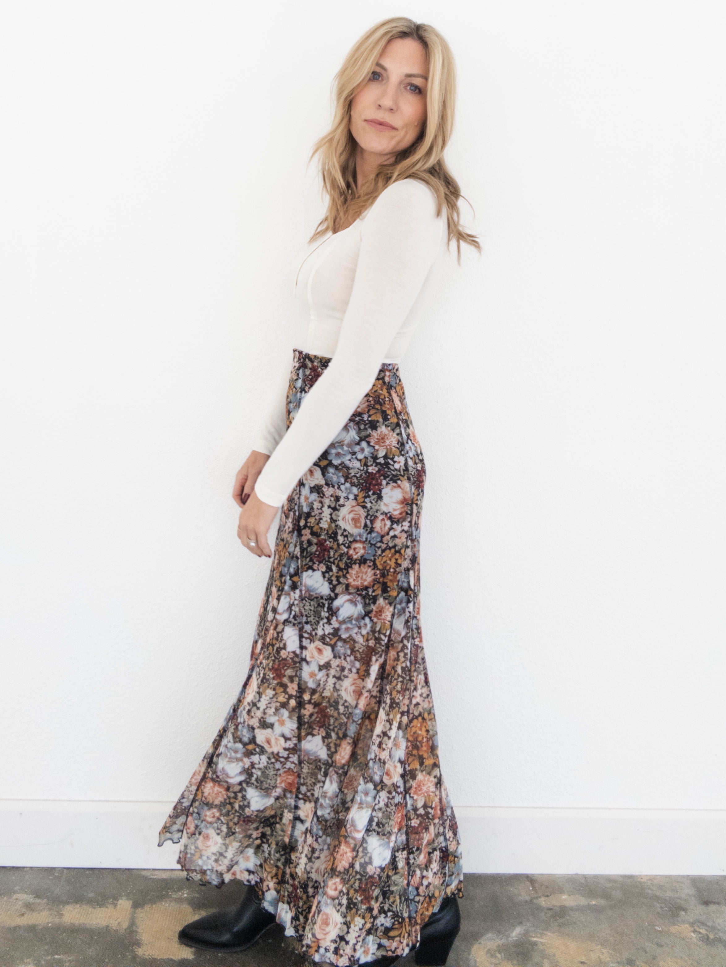 Autumn Florals Maxi Skirt