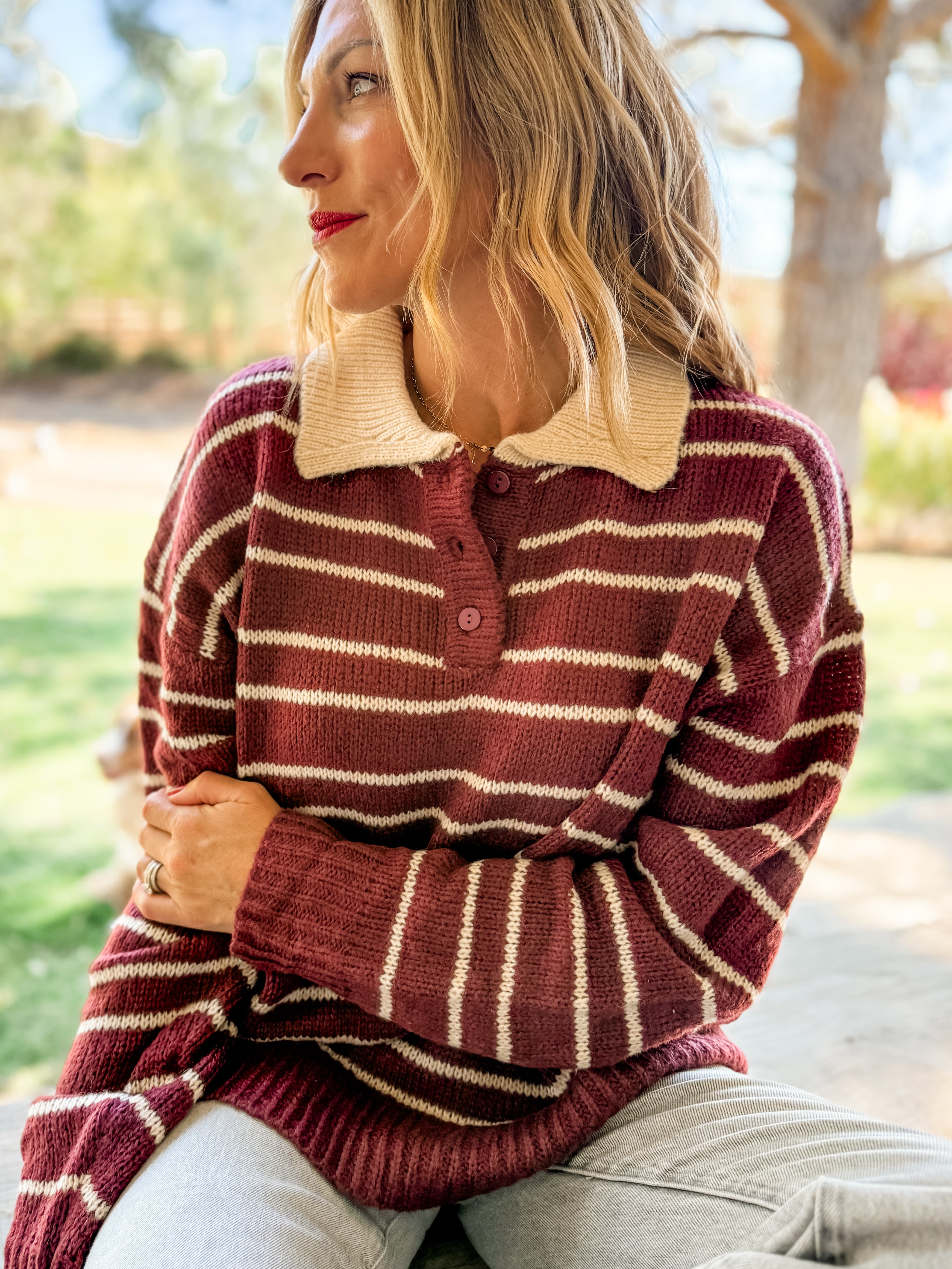 On Call Collared Sweater