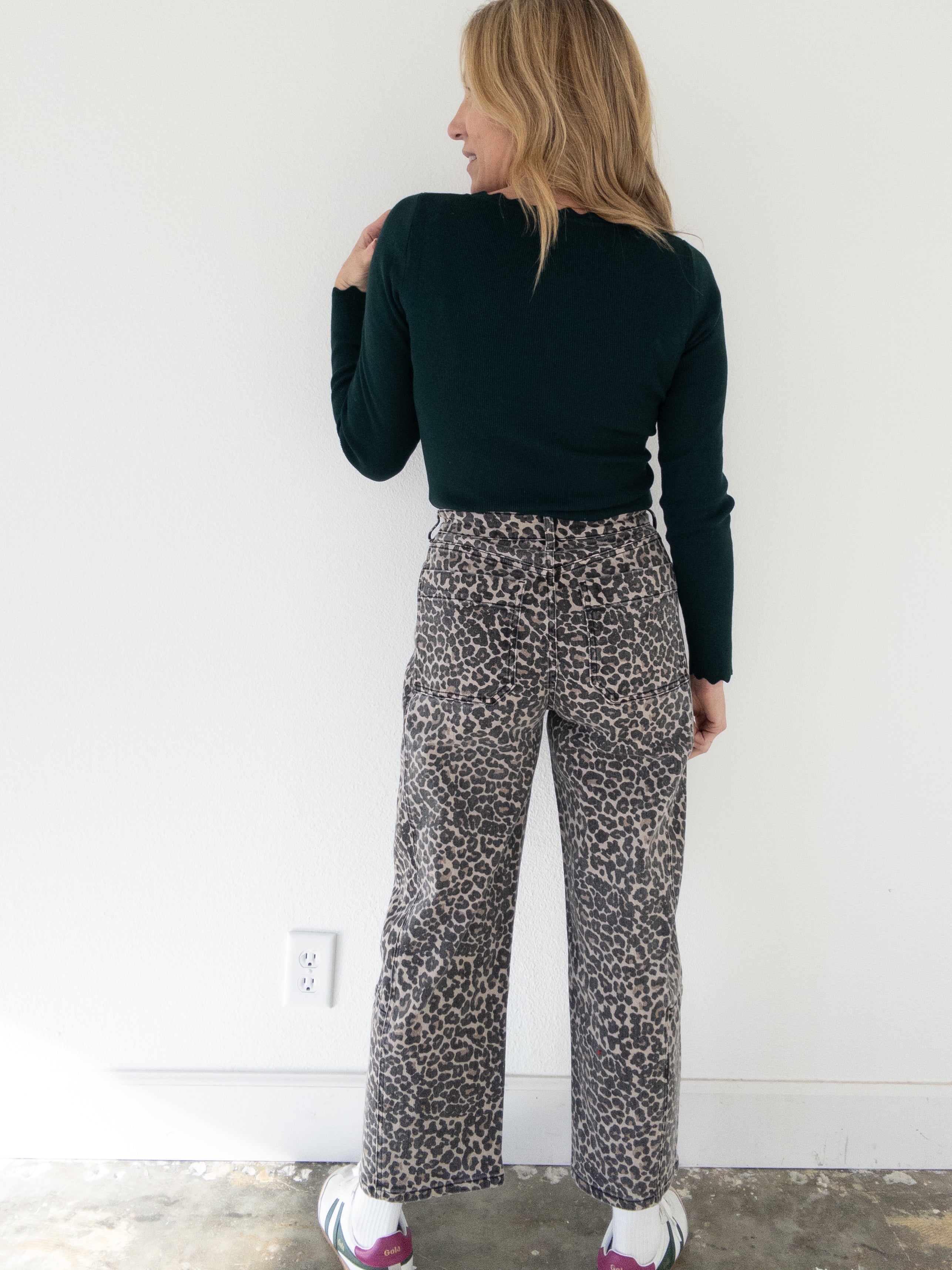 Here To Stay Leopard Barrel Pant