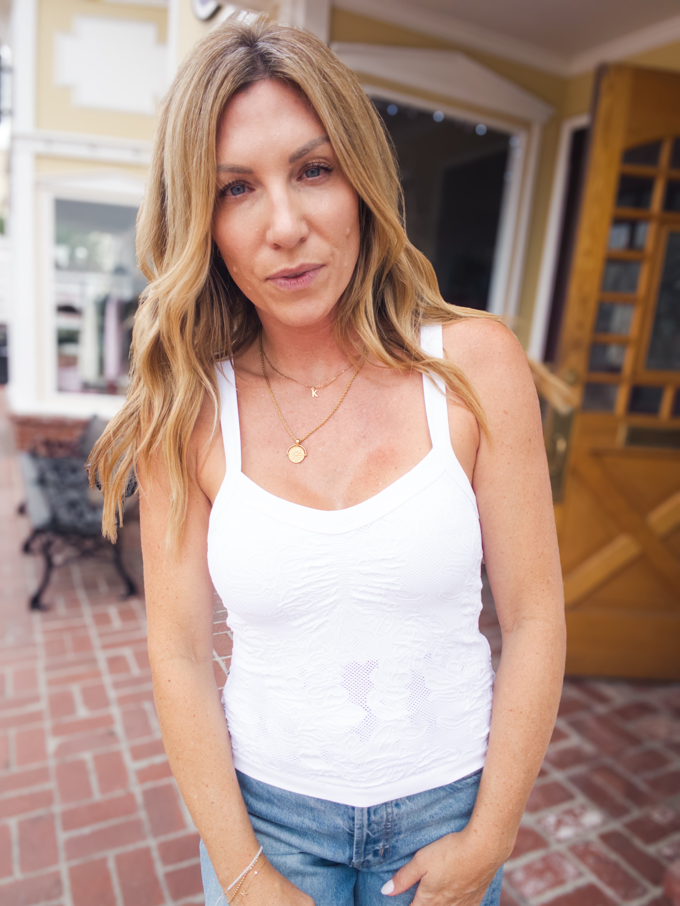 Lace V Neck Tank