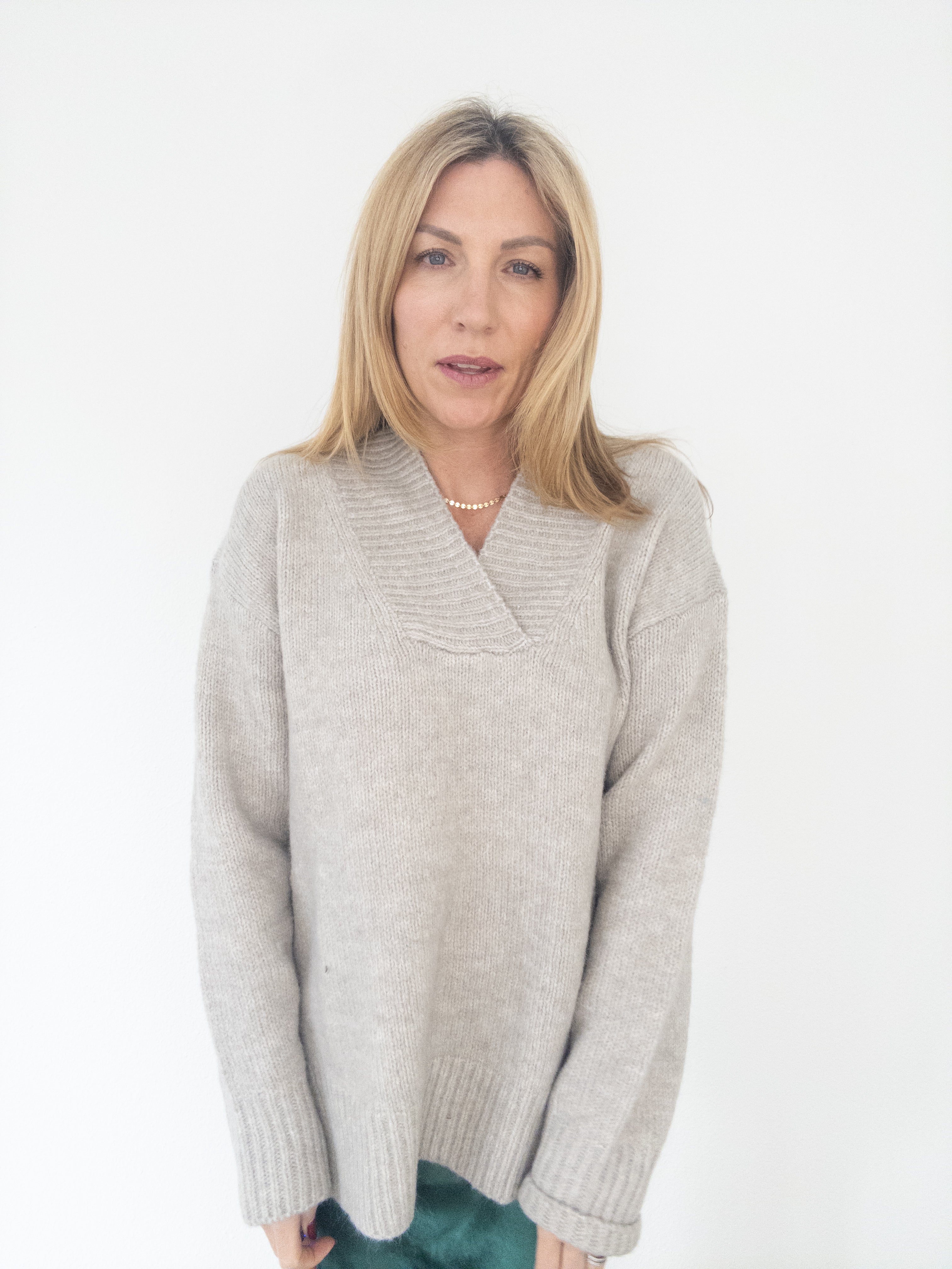 Chloe V Neck Slouchy Sweater