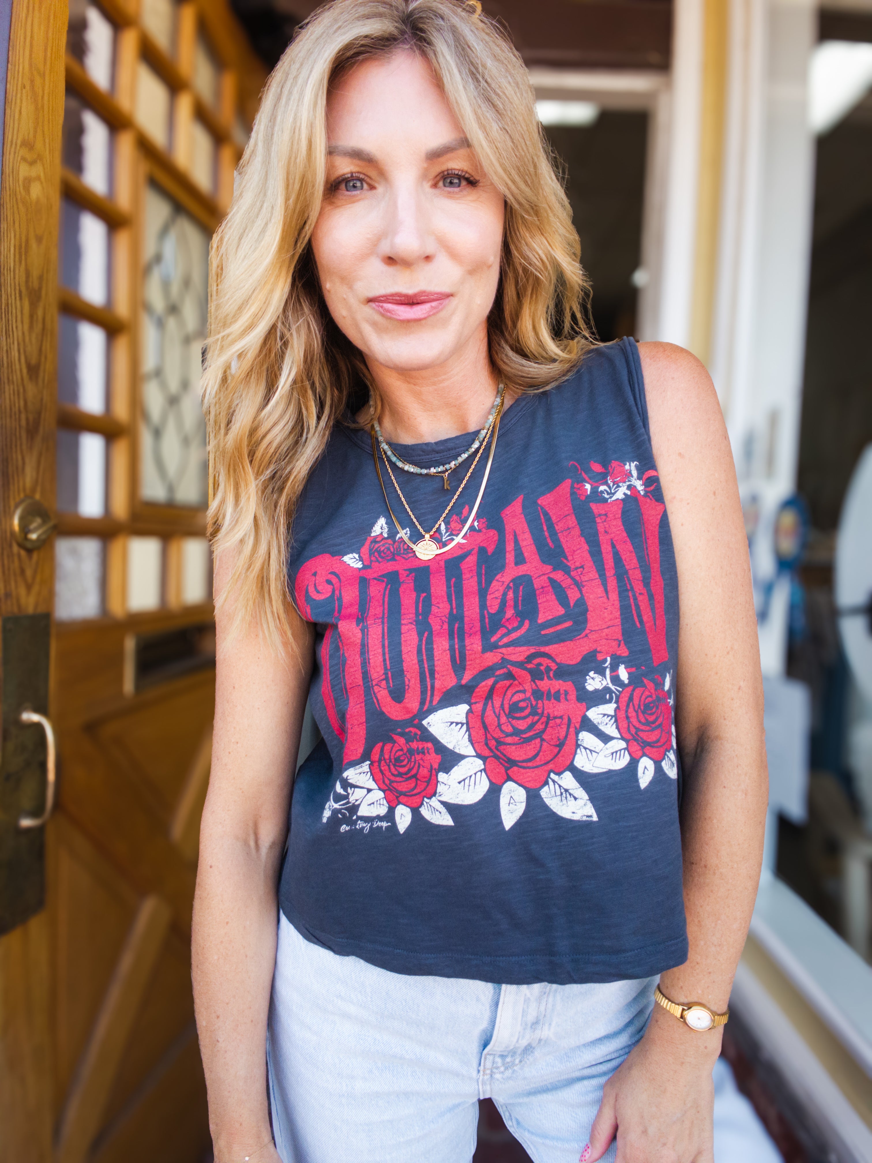 Outlaw Roses Muscle Tank